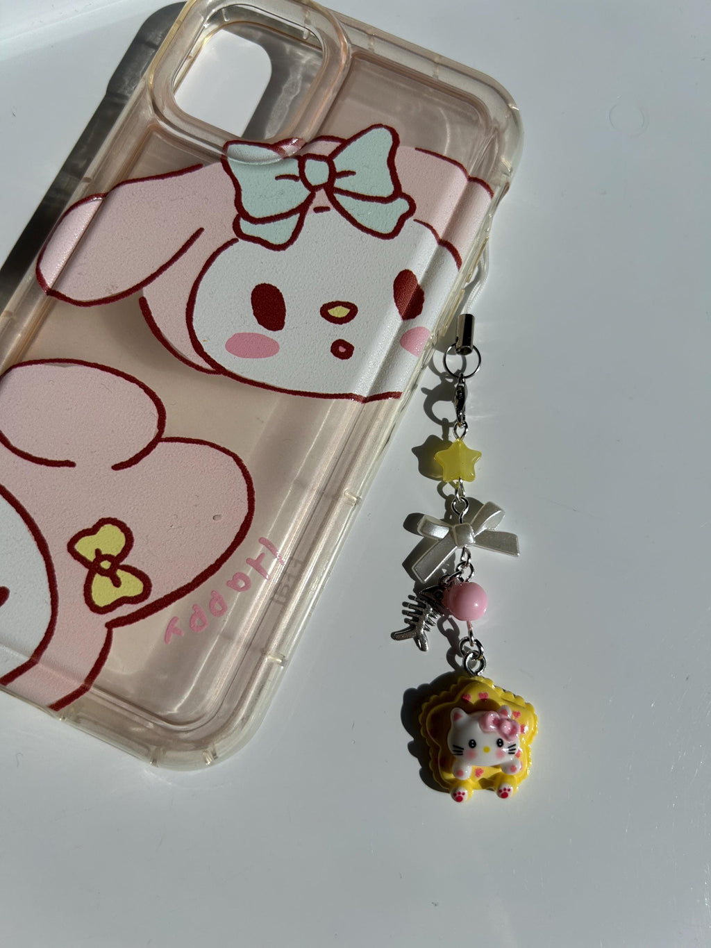 HANDMADE Cute Hello Kitty Cookie Themed Phone Charms and Matching Keychains