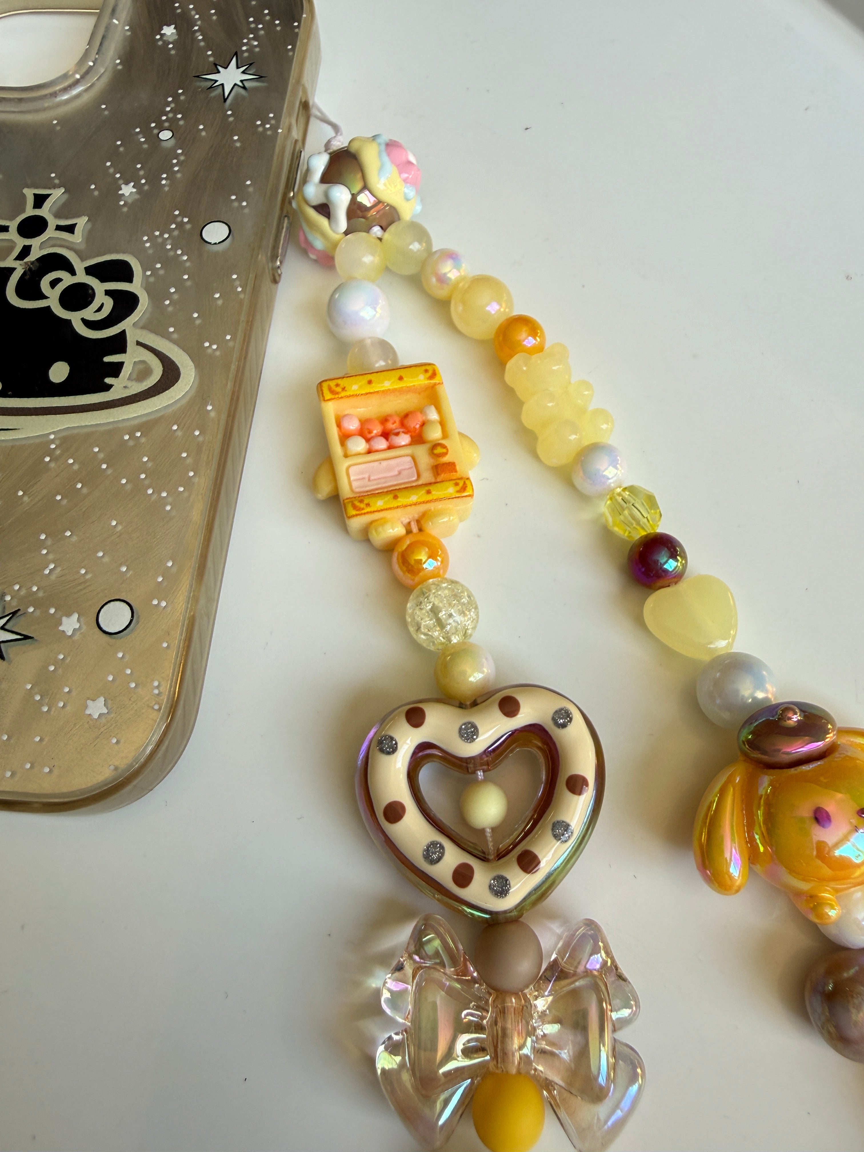 Sanrio Inspired Twist Egg Machine Beaded Phone Strap