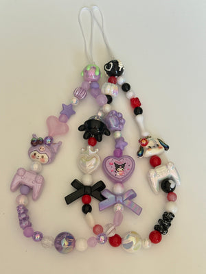 Kawaii Beaded Character Phone Charm – Pastel Mischief or Gothic Gamer