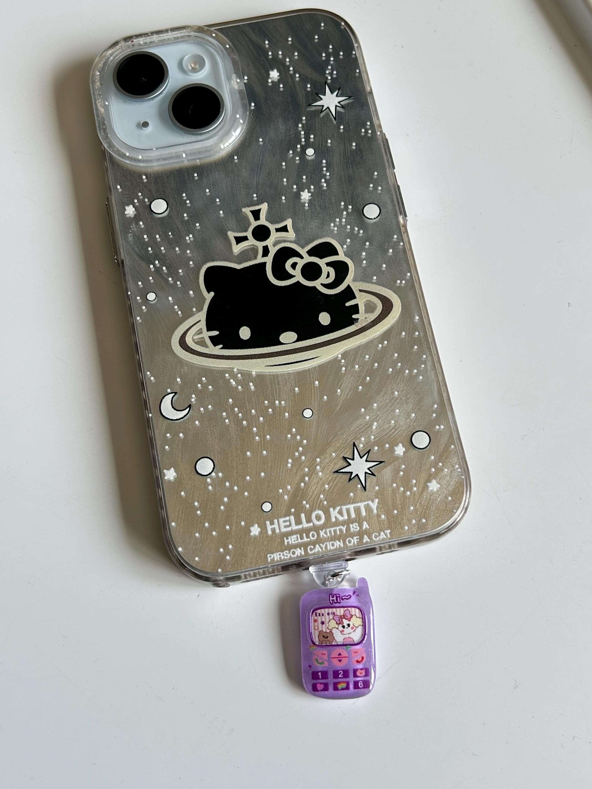 HANDMADE Cute retro Mobile Phone Dust Plugs Purple