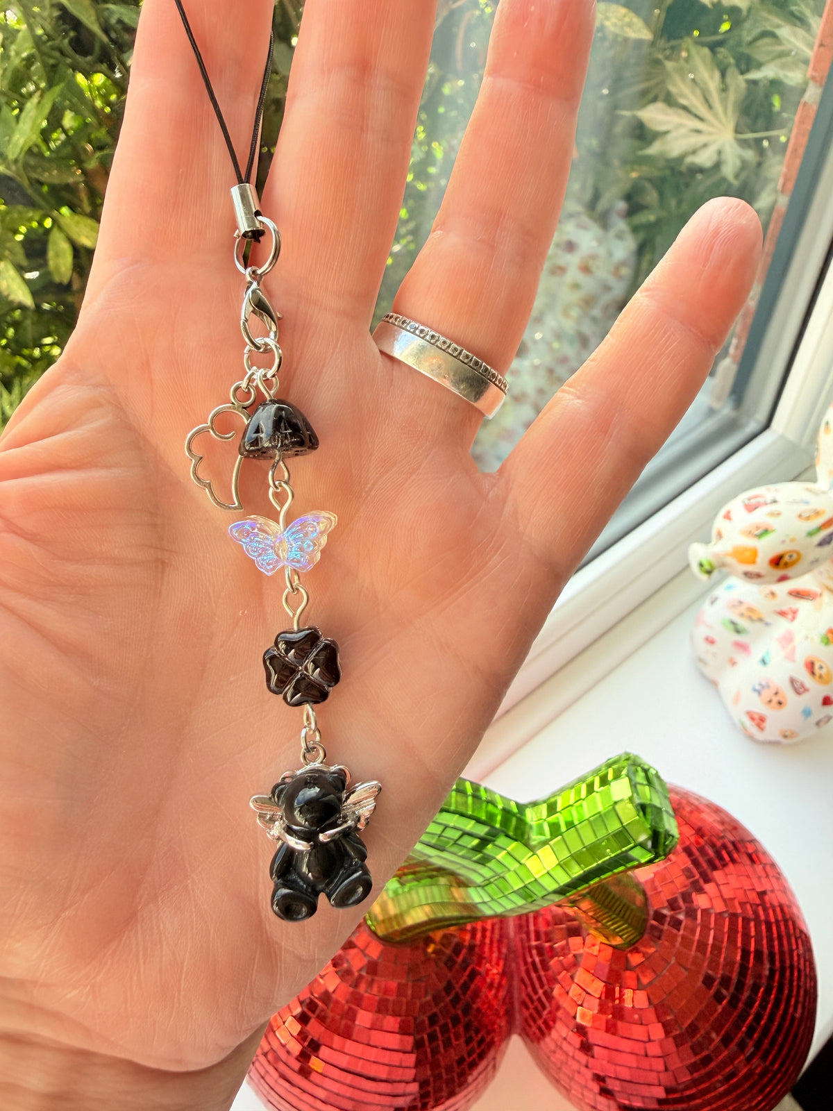 Fallen Angel – Gothic Winged Bear Phone & Bag Charm