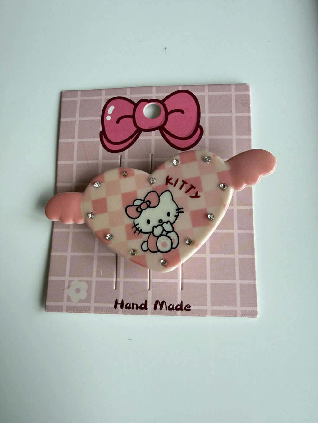 Super Cute Handmade Kawaii HK Hair Clips. kitty hair slides