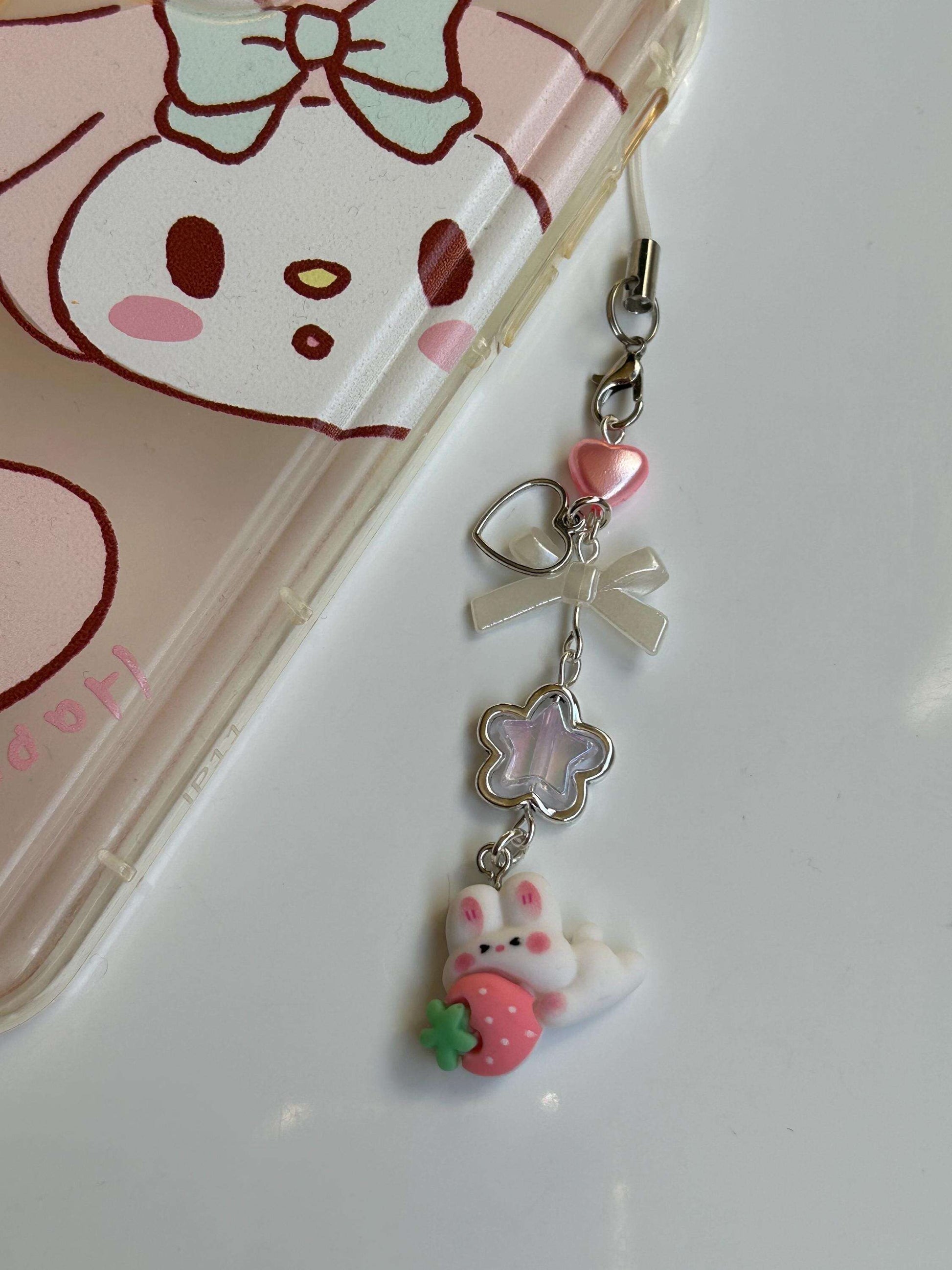 HANDMADE Cute Kawaii Bunny Phone Charms Bunny Chillin