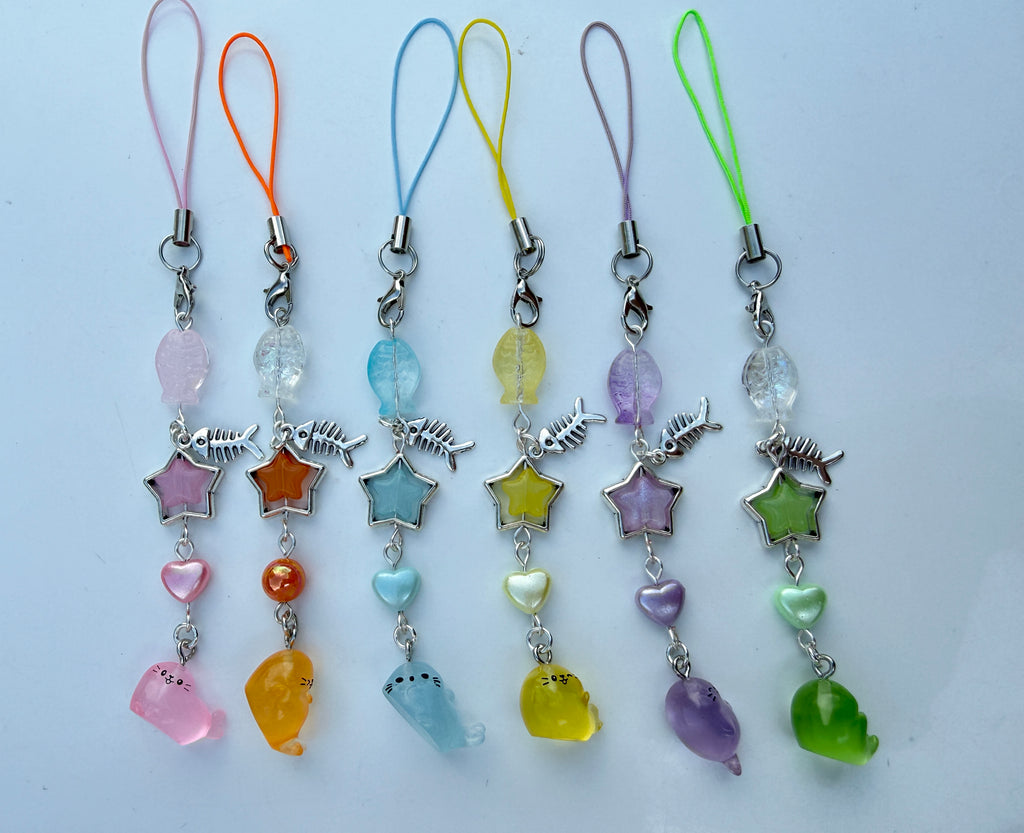 Ocean Buddies™ Silly Seal Phone Charm | Handmade Kawaii Phone Strap | Cute Seal Bag Charm