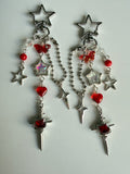 Scarlet Star Celestial Sword Bag Charm – Red & Silver