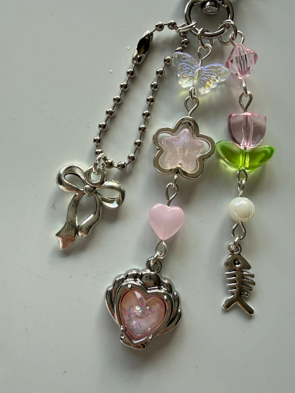 Daydream Coquette Bag Charm – Flowers, Bow & Hearts