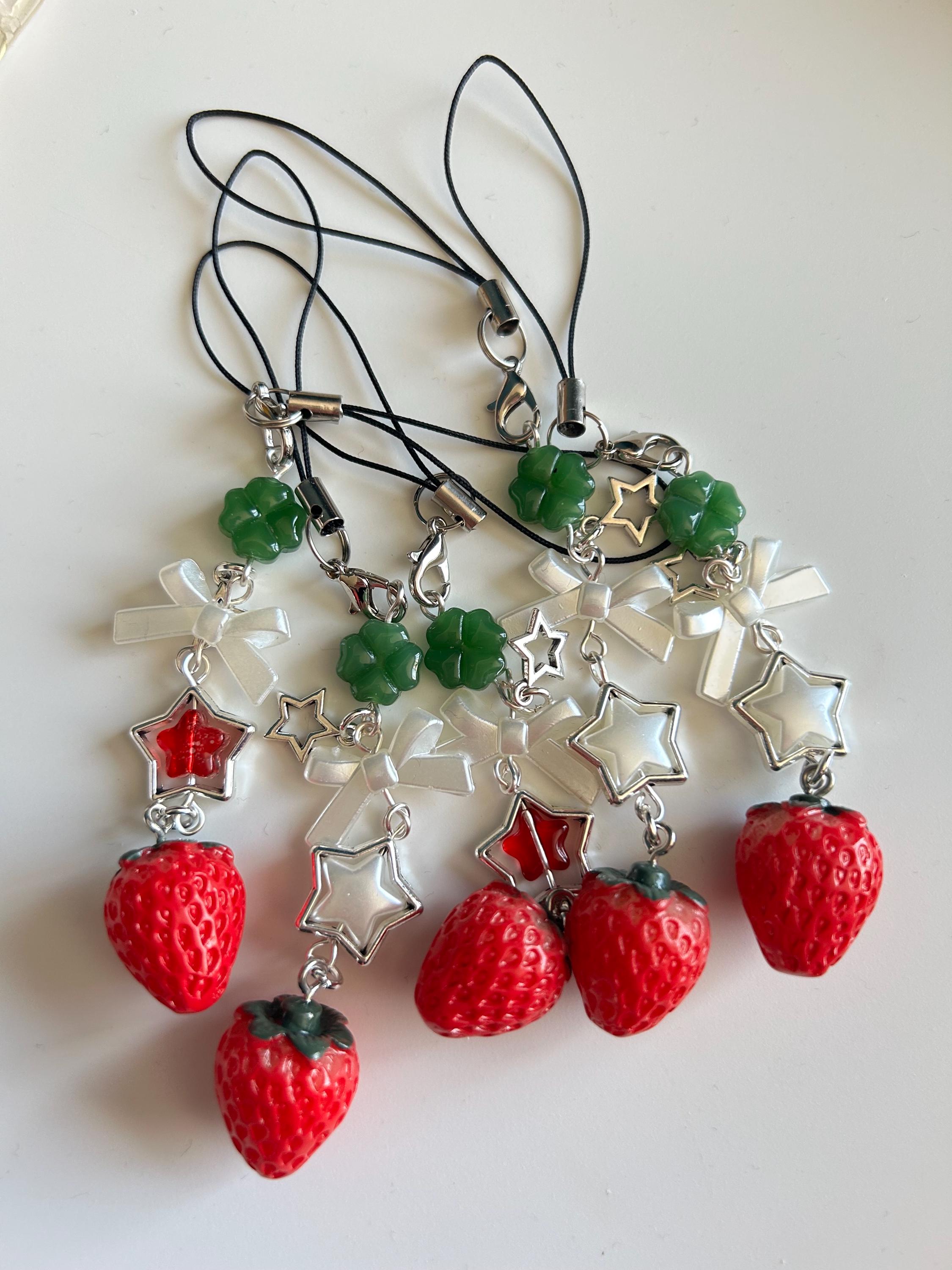 HANDMADE Cute Cottagecore Strawberry Phone Charms