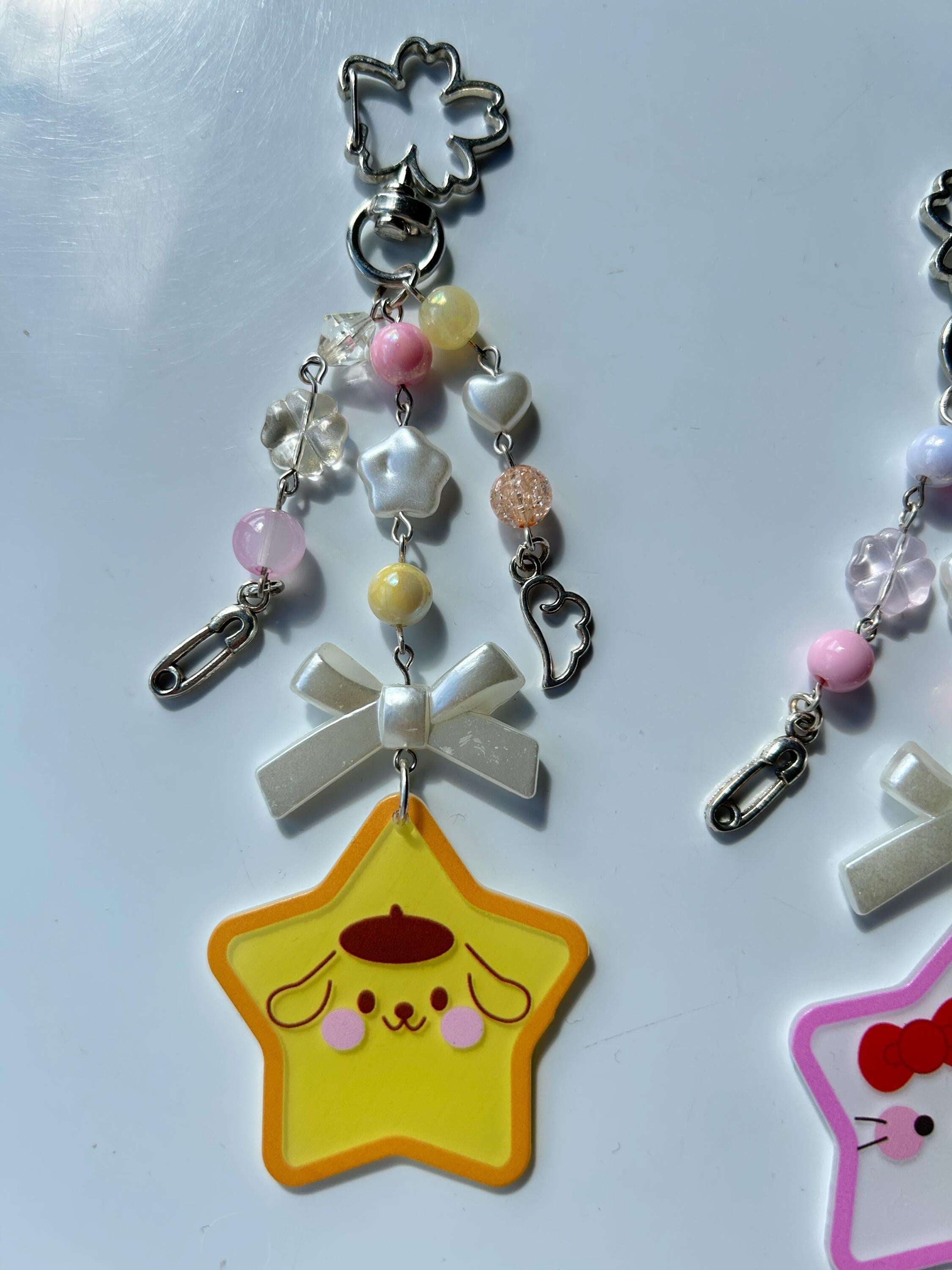Super Cute Handmade Kawaii Sanrio Inspired Stars Keychains Pompompurin
