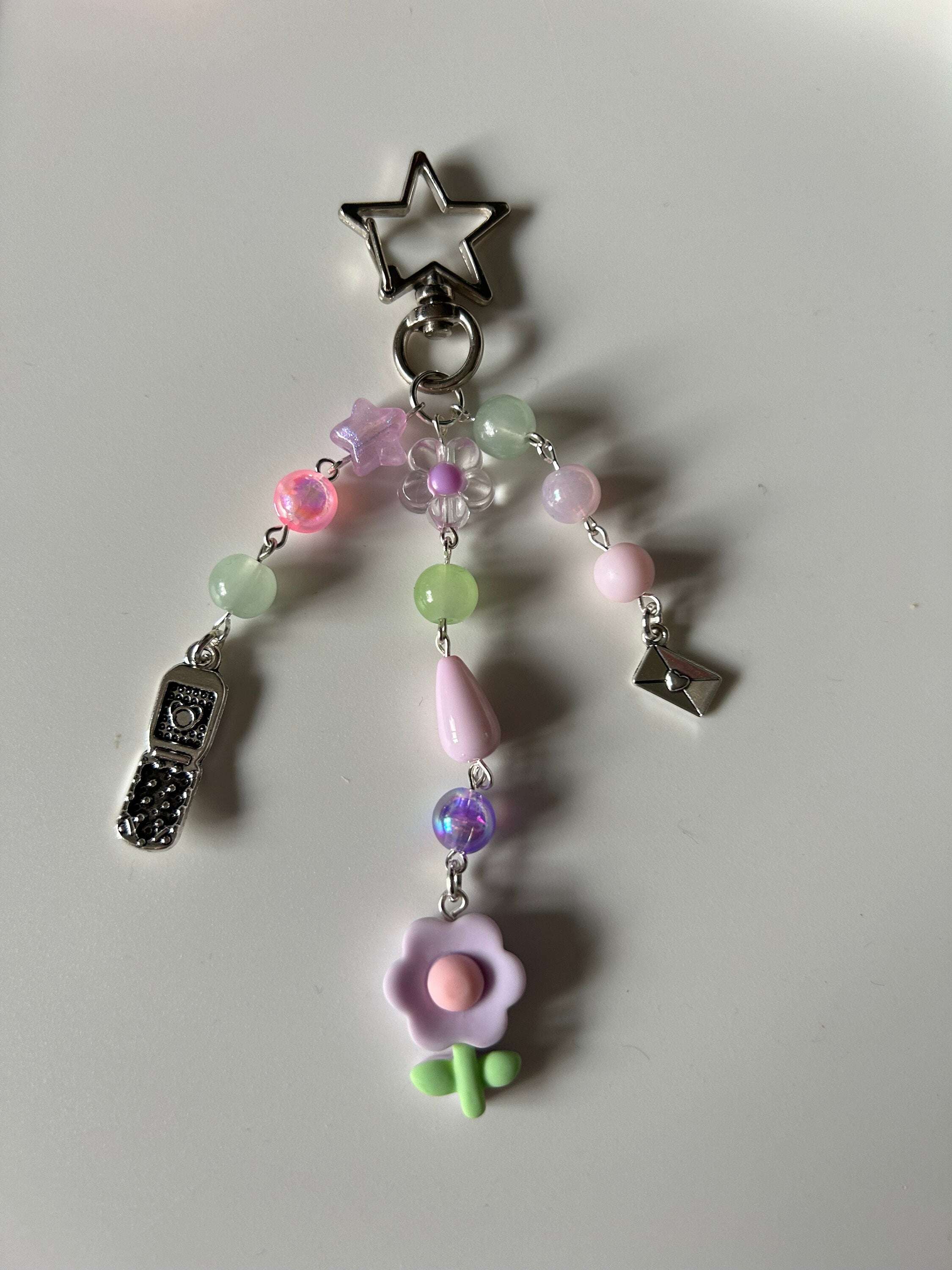 HANDMADE Cute Kawaii Lilac Flower Keychain