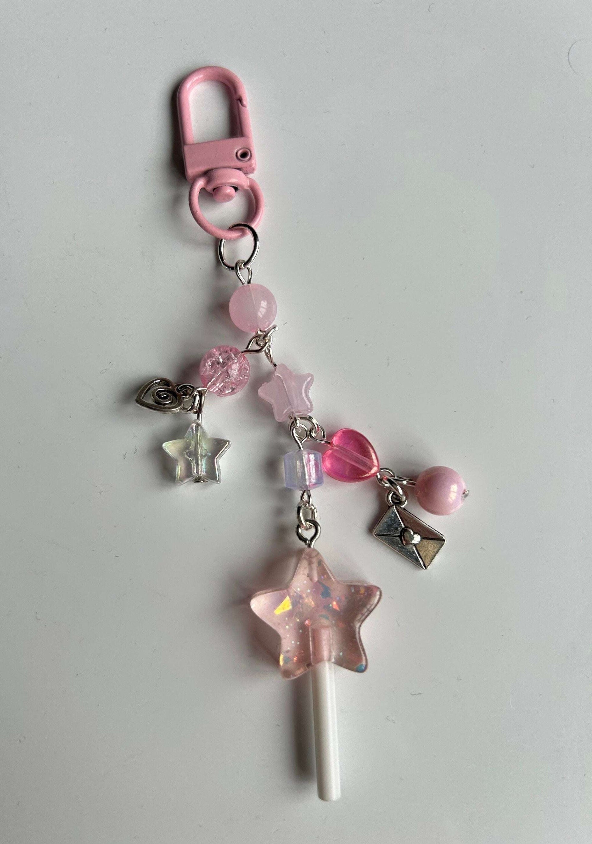 HANDMADE Cute Fairy Magic Wand Keychain Light Pink