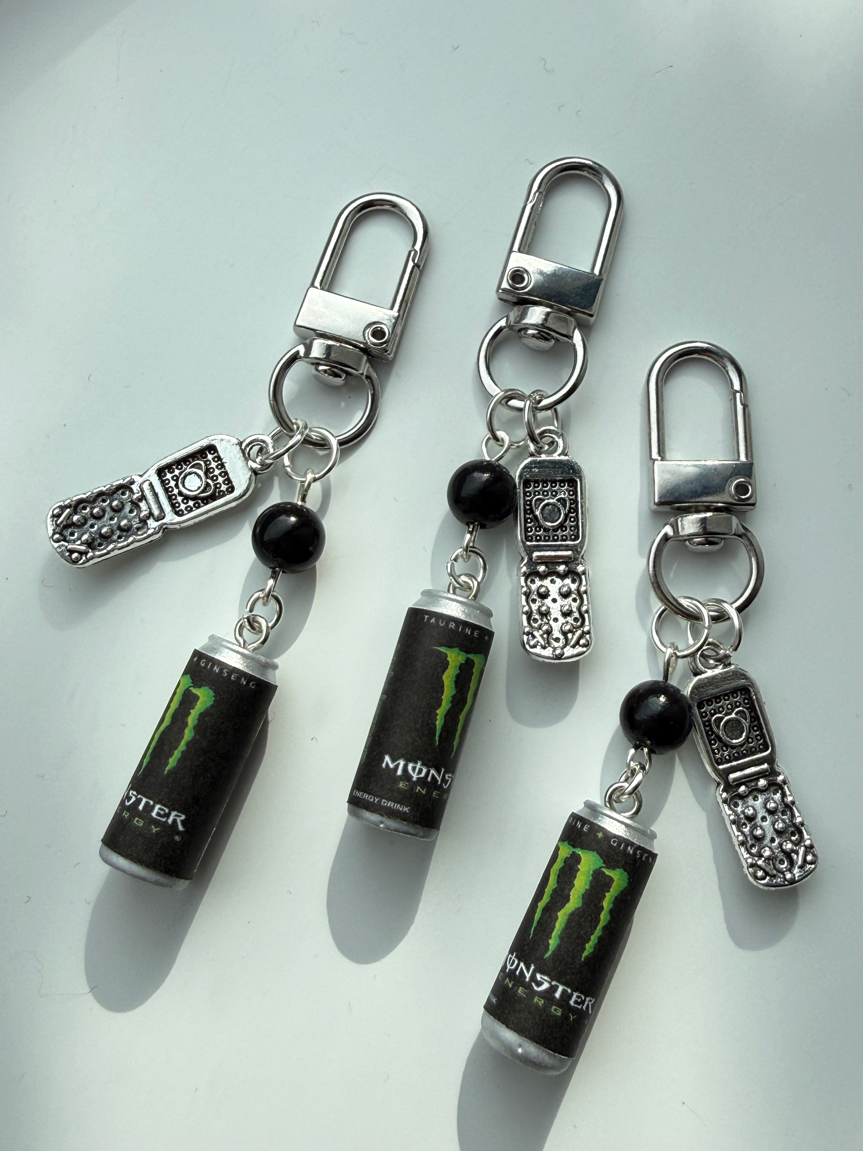 Mini Energy Drink Can Keychain  Handmade Energy Drink Inspired Bag Charm | Stainless Steel Keyring | Gamer Accessory | Y2K Gift