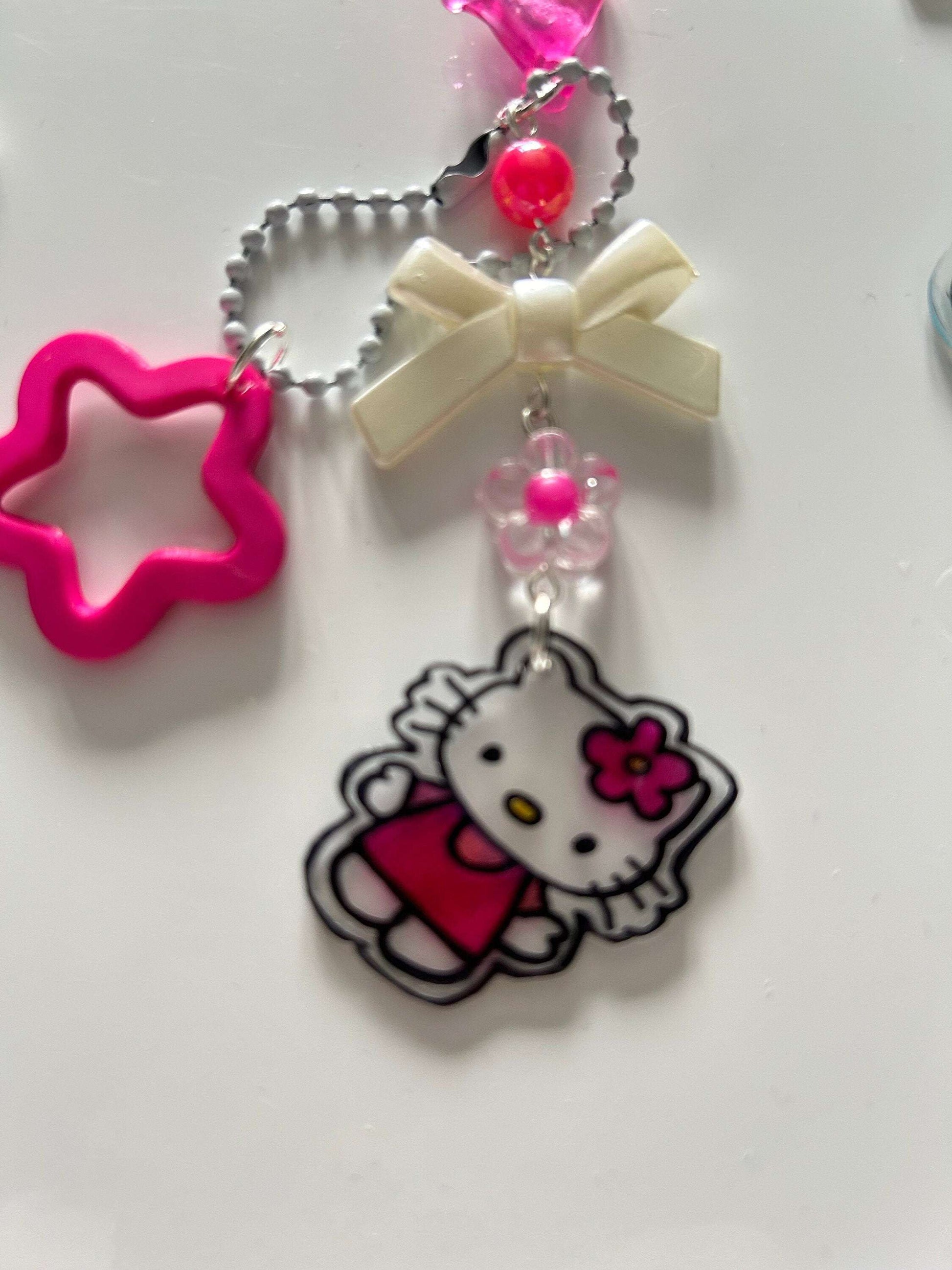 HANDMADE Cute Hand Drawn Shrinky Dink Sanrio Themed Keychains HK