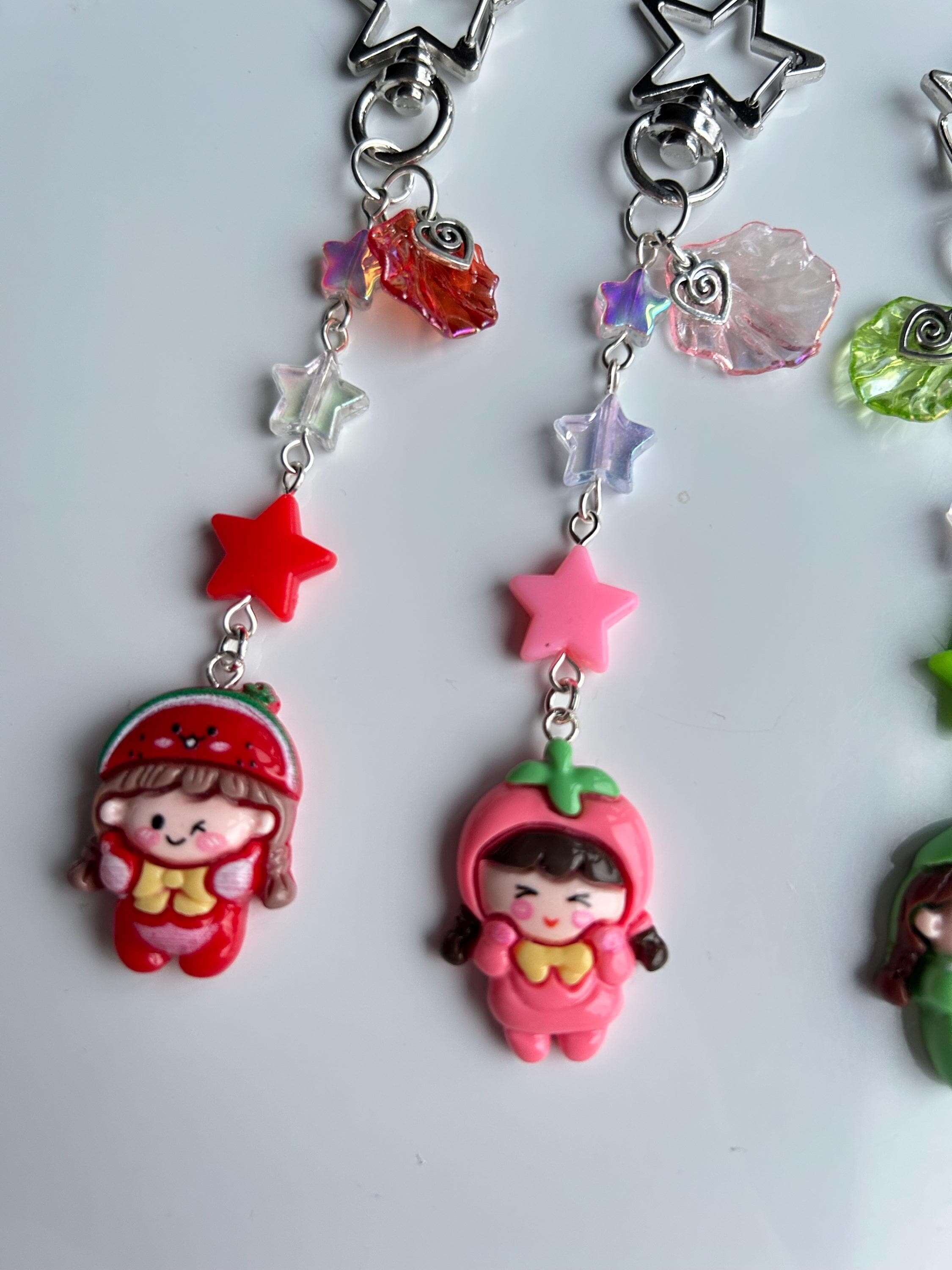 HANDMADE Kawaii Cute Fruit Girl Keychains