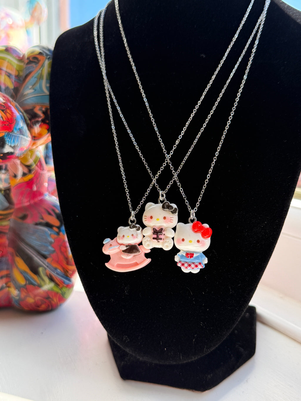 Hello Kitty Inspired Necklaces, Stainless Steel Snake Chain 17.7” | Kawaii Y2K Pendant Necklace