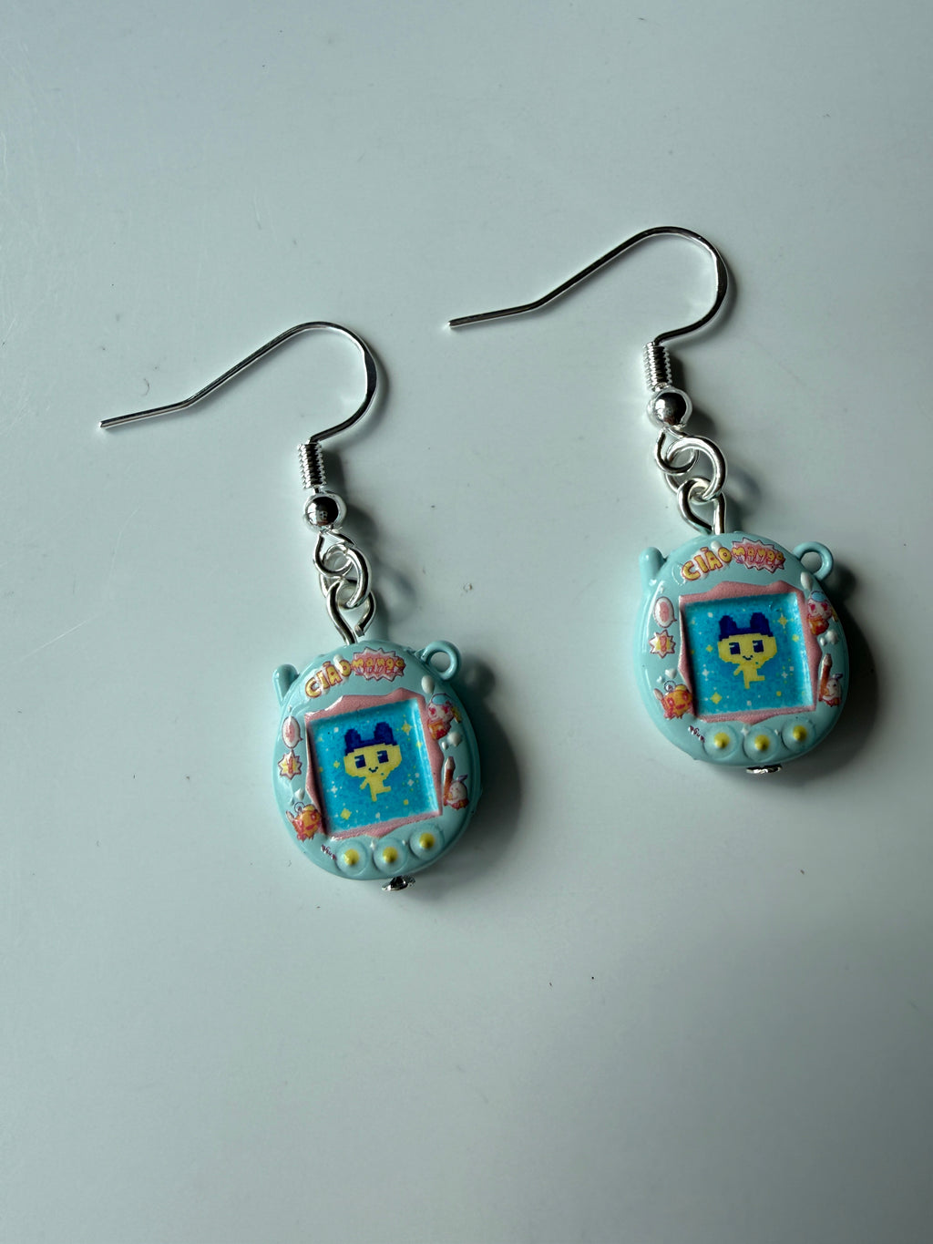 Kawaii Virtual Pet Dangle Earrings 🩵🎮