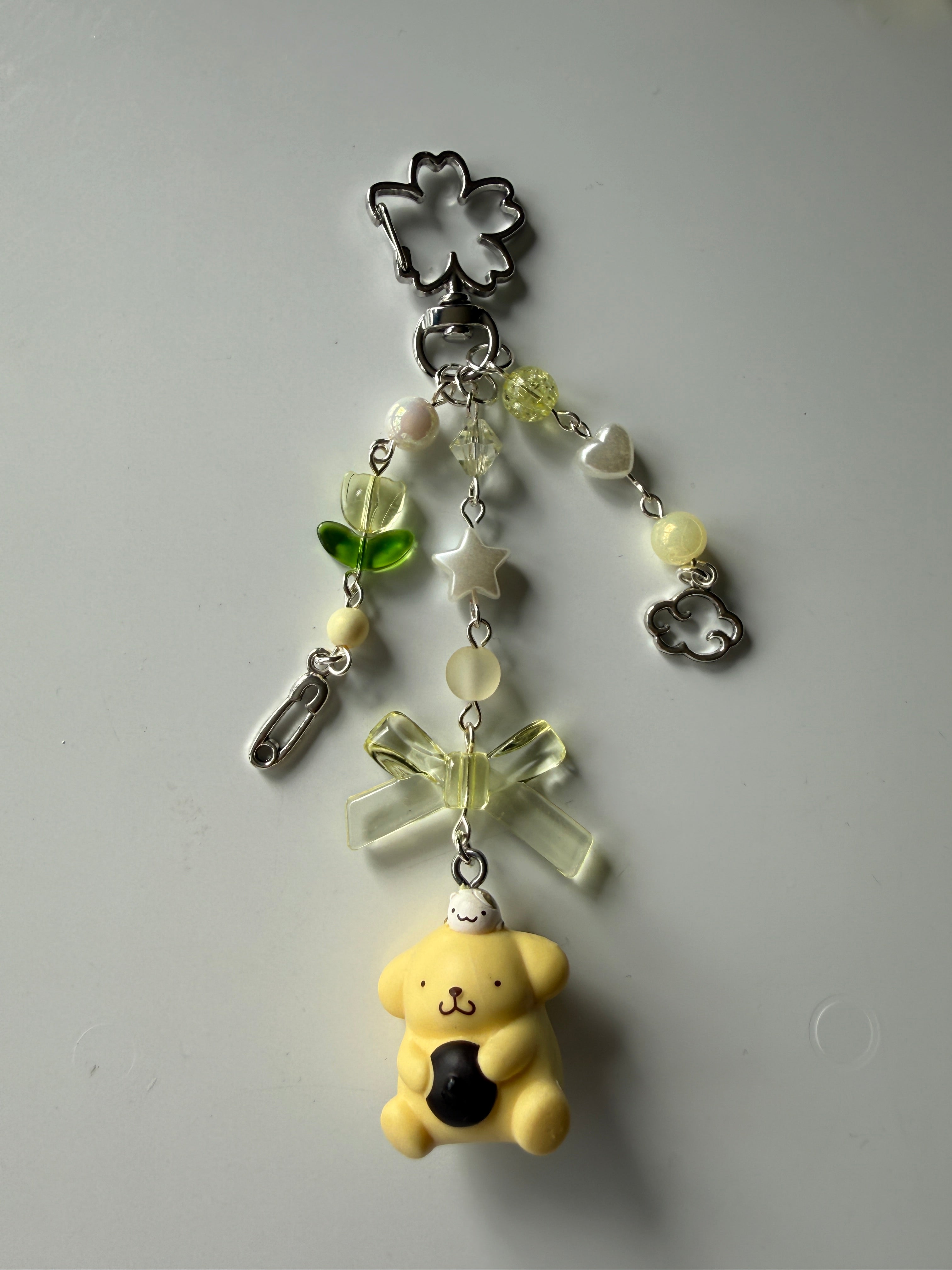 Lemon Clover PomPompurin Pudding Keychain