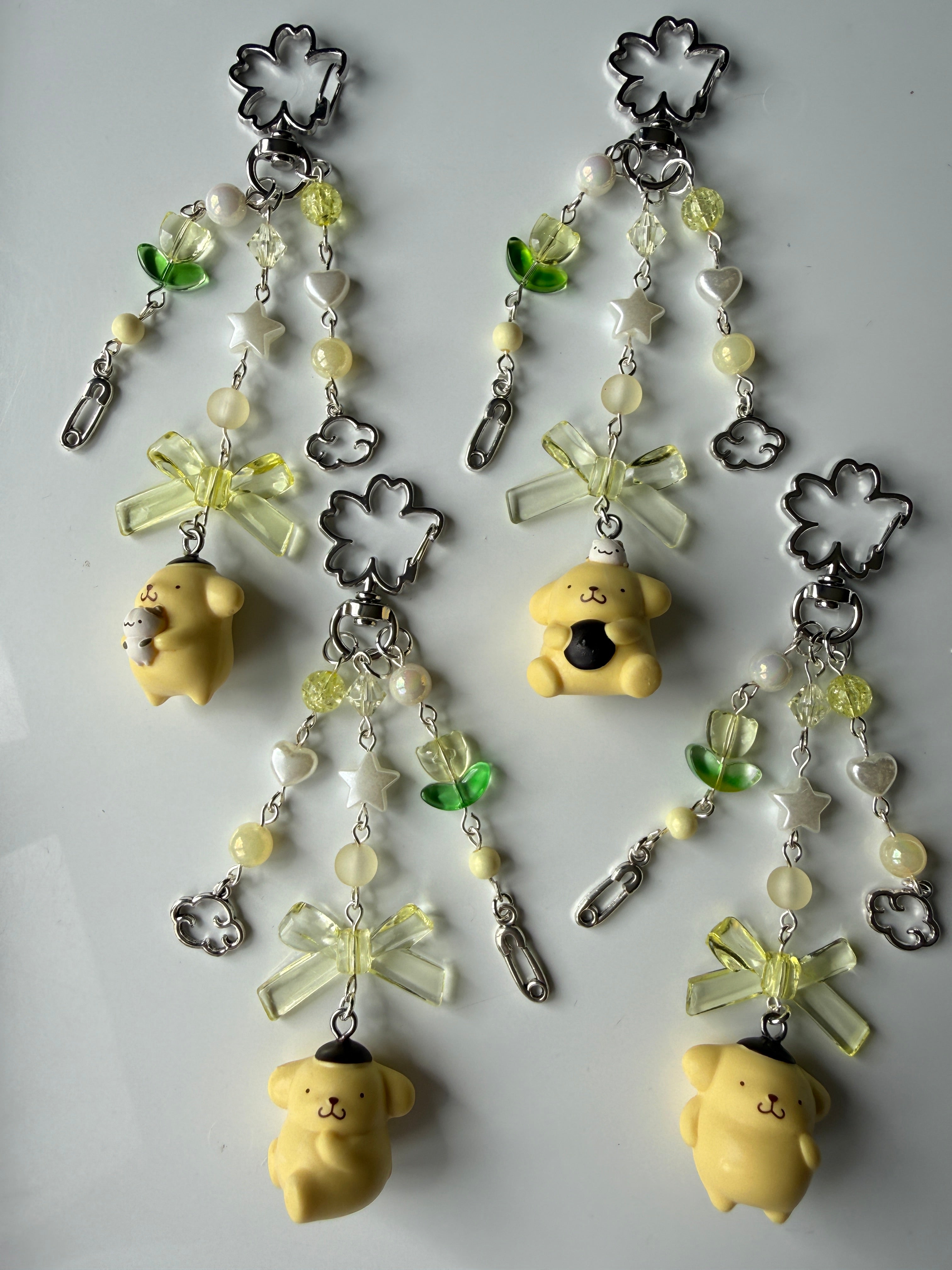 Lemon Clover PomPompurin Pudding Keychain