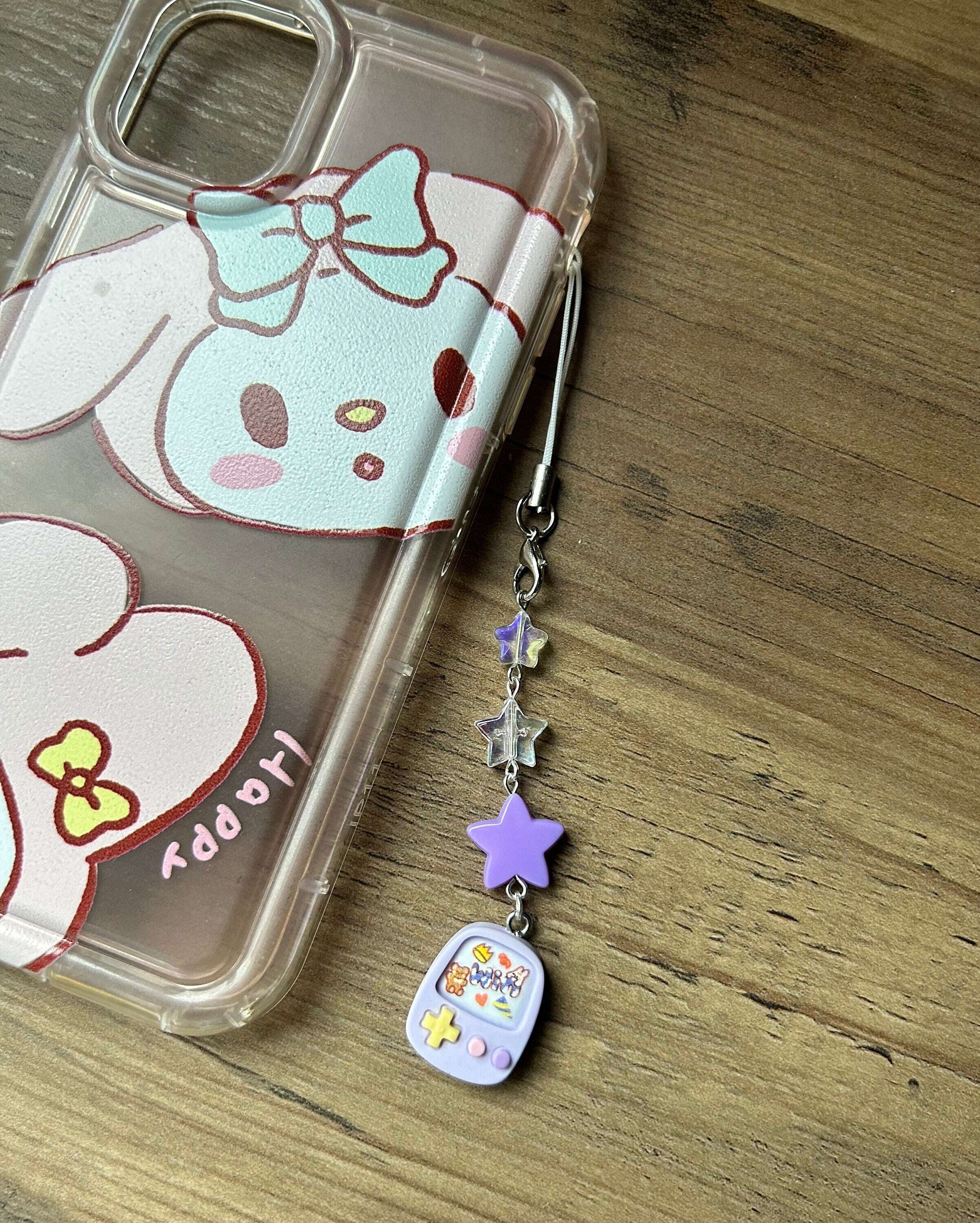 HANDMADE Cute Retro Games Console Phone Charms Purple