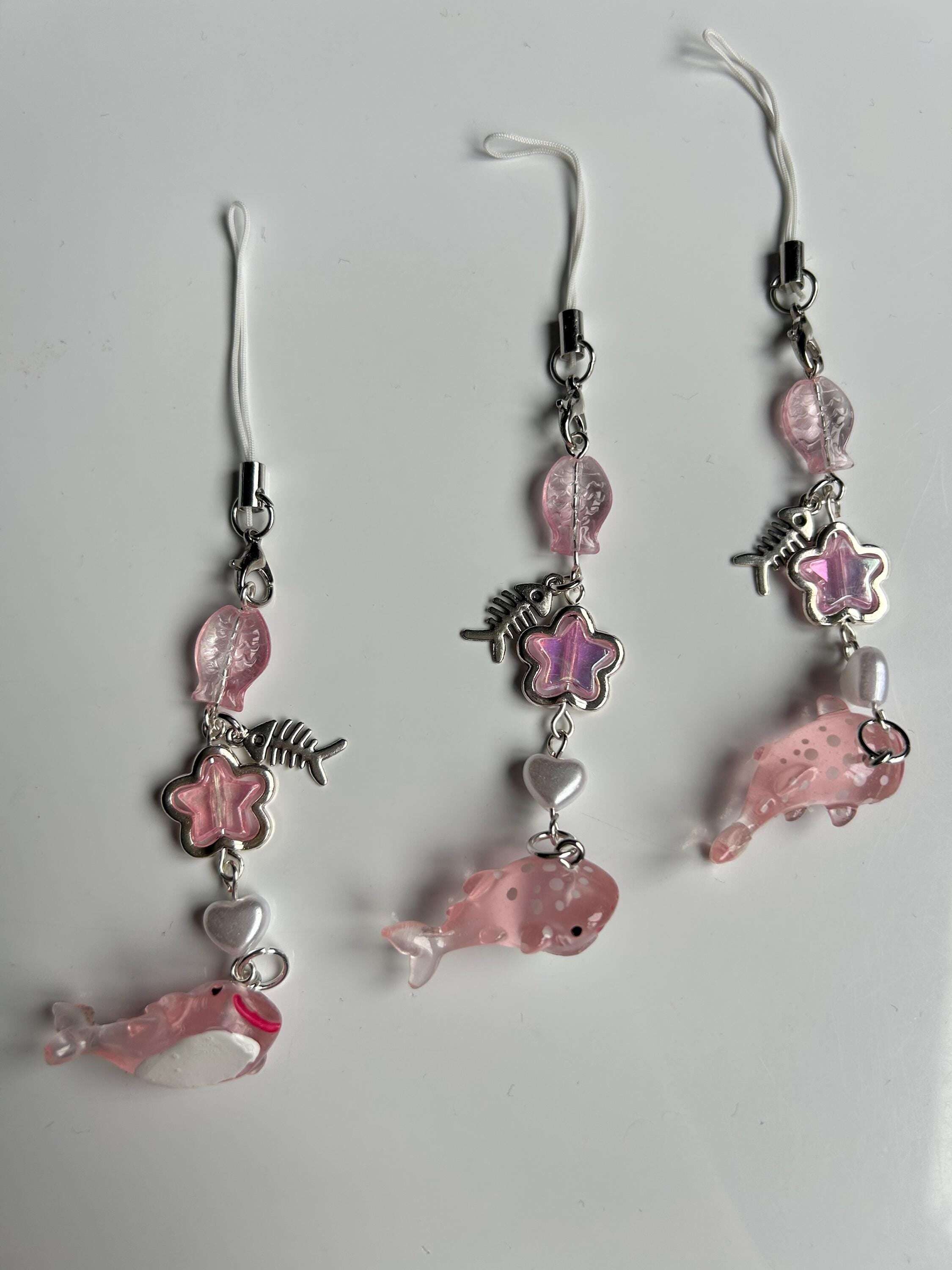 HANDMADE Cute New Pink Kawaii Whale Shark Phone Charms