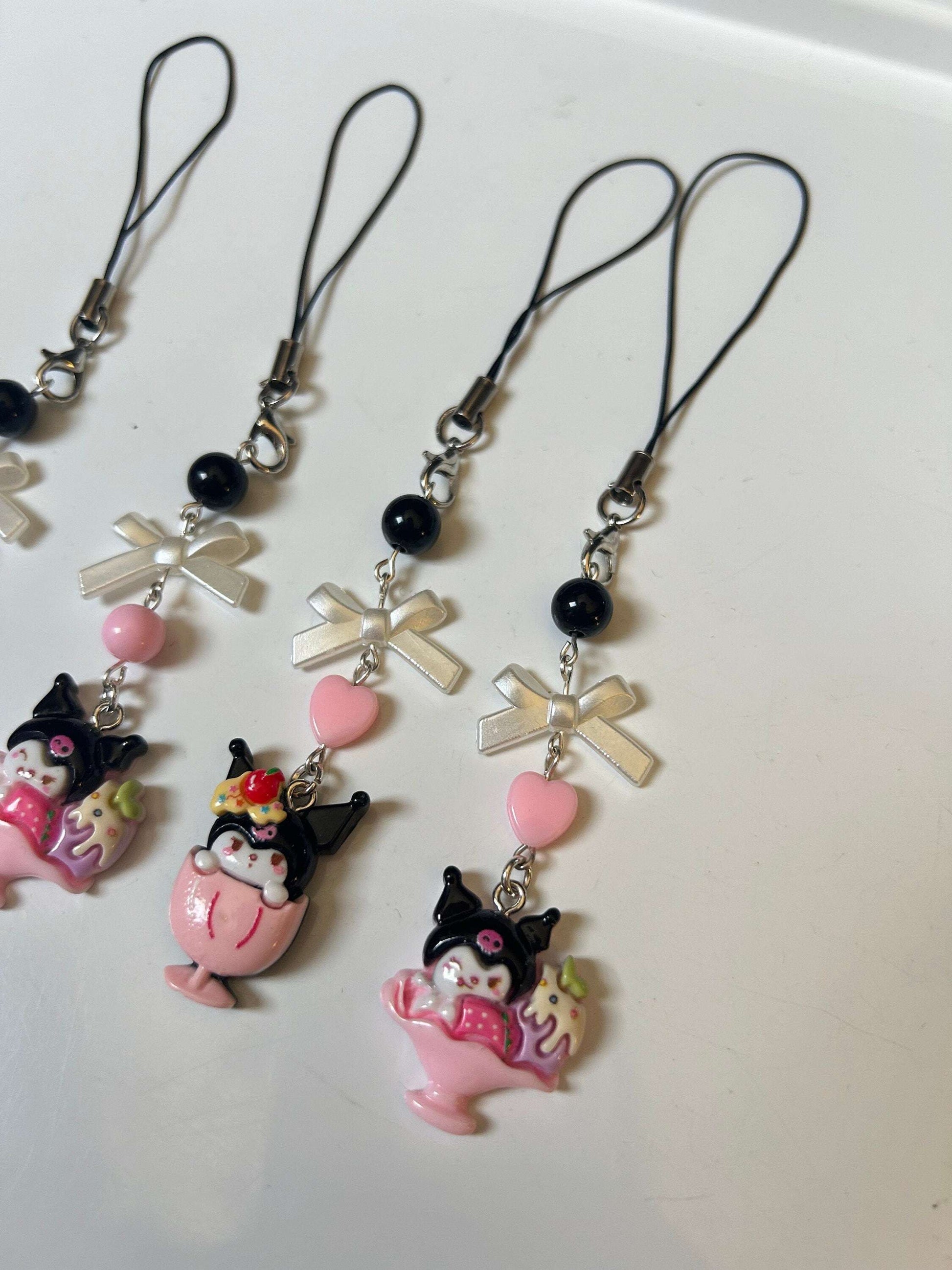 HANDMADE Cute Sanrio Inspired Kuromi Sweet Treats Phone Charms