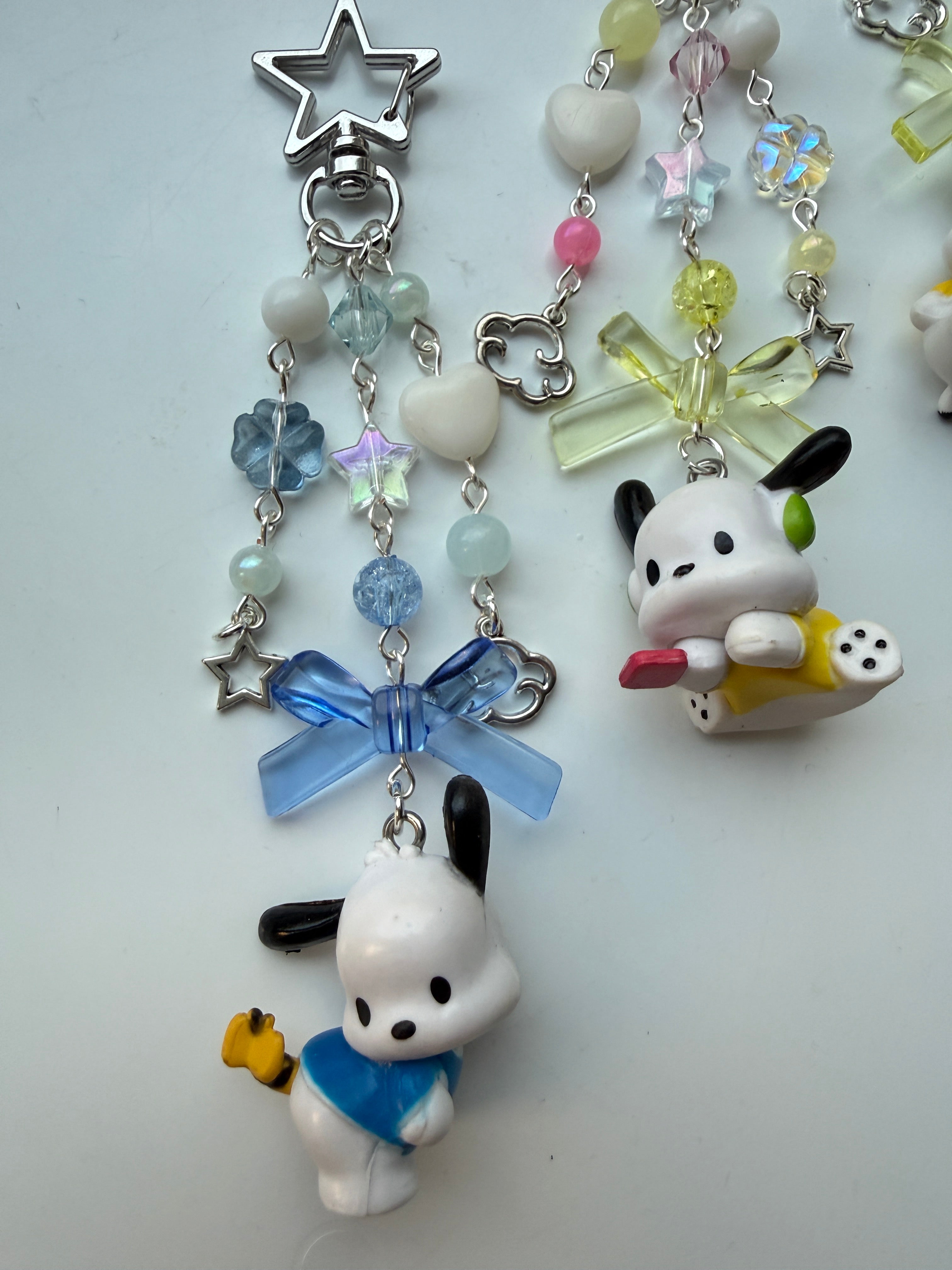 Kawaii Puppy Beaded Keychain 🎀⭐ | Pastel Bow Bag Charm