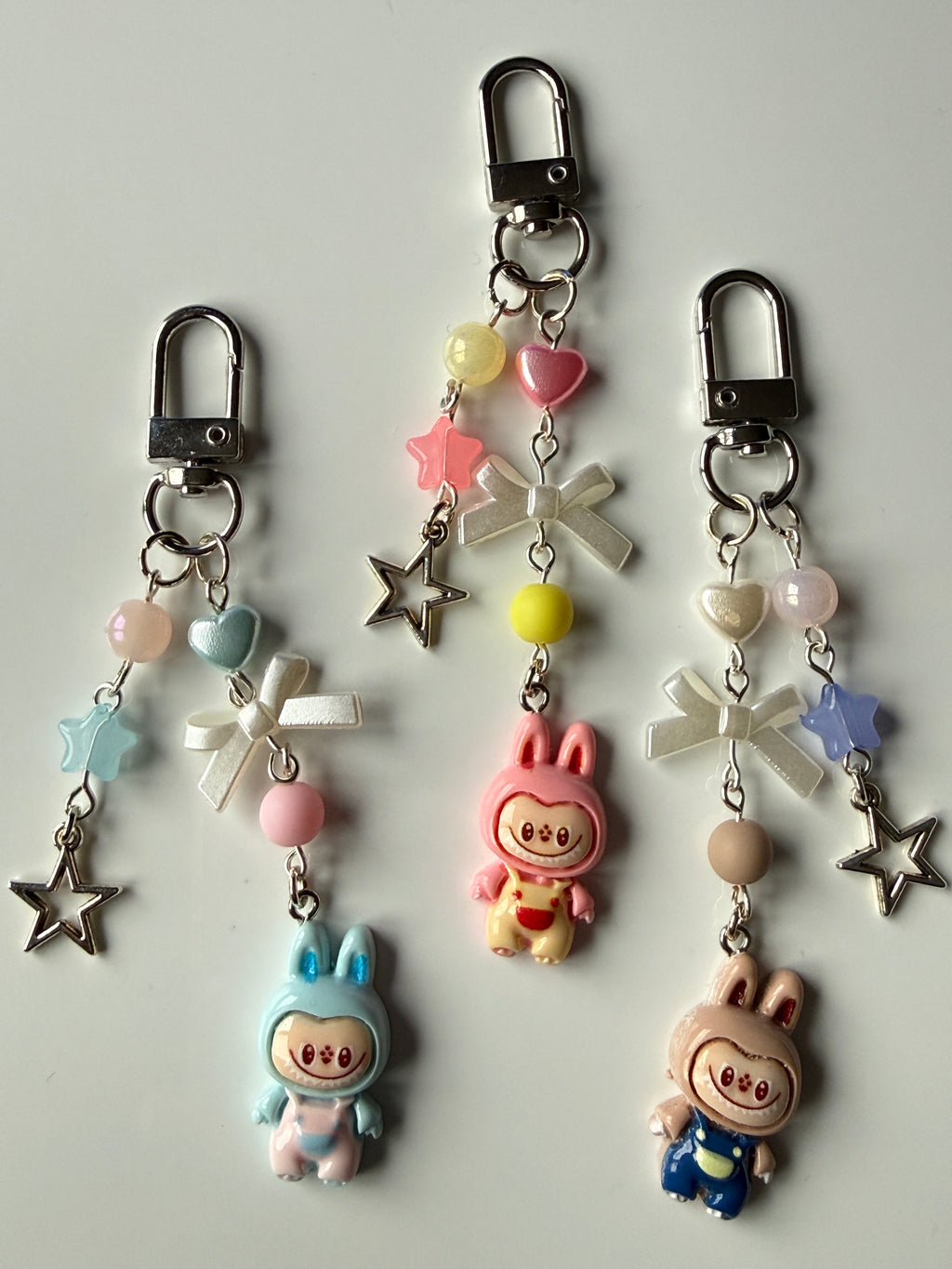 Labubu Inspired Keychain – Kawaii Monster Monster Charm, Pastel Beaded Bag Charm, Cute Y2K Coquette Accessory