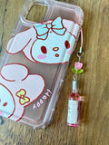 HANDMADE Cute Kawaii Pink Wine Bottle Phone Charm - Beadsbylillixx