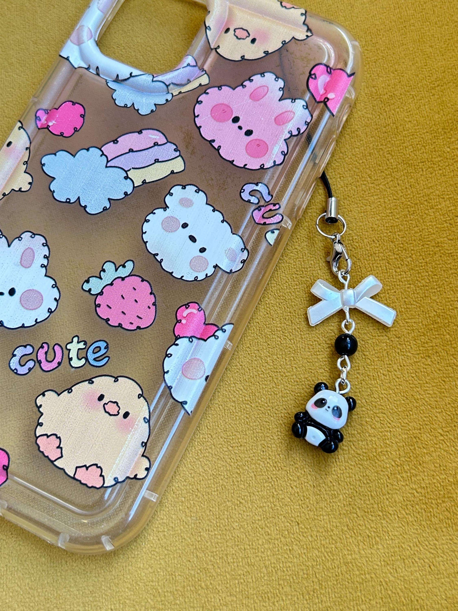 HANDMADE Cute Kawaii Panda Phone Charm Sitting