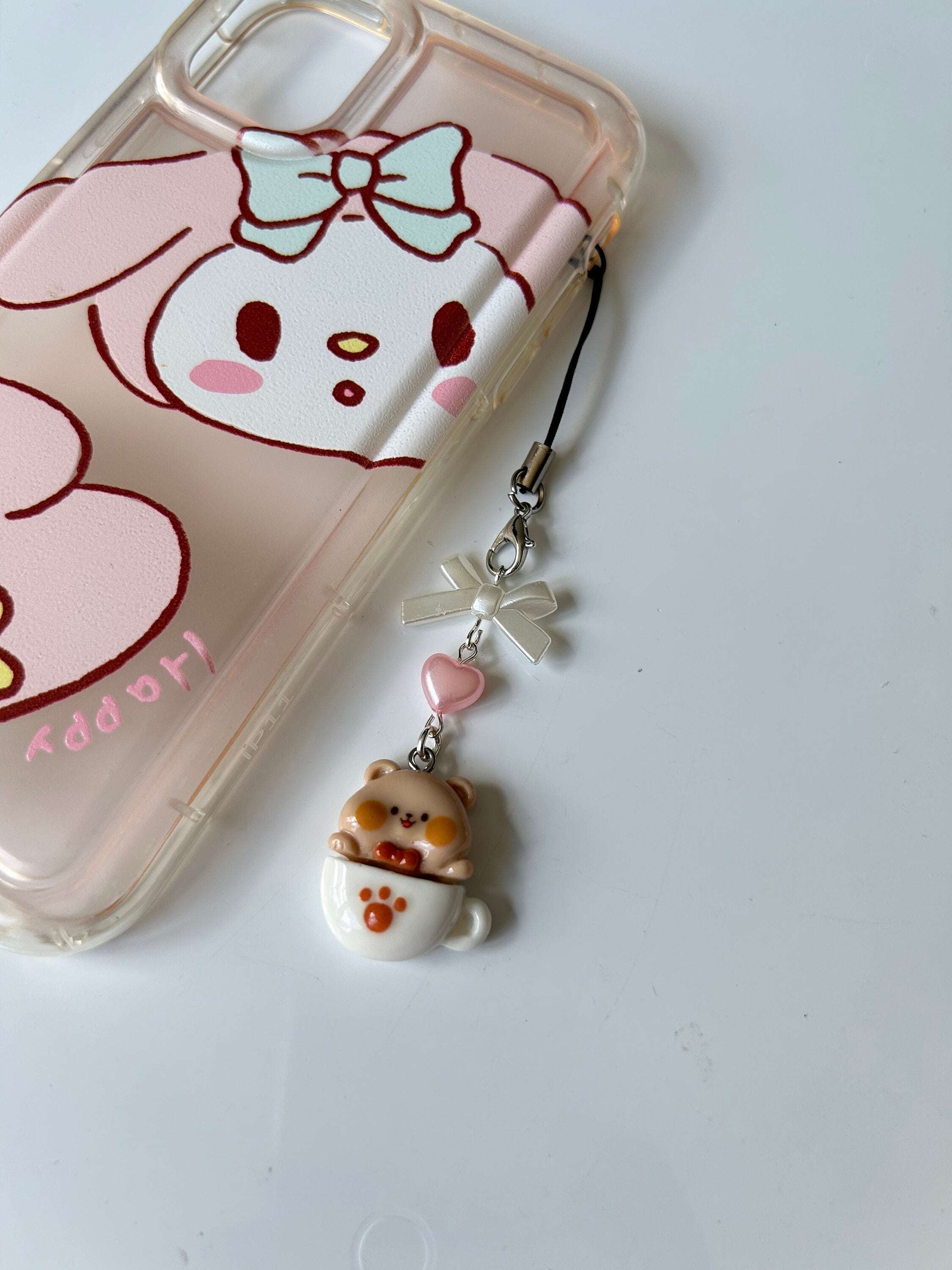 HANDMADE Cute Kawaii Boba Tea Bunny and Bears Phone Charms
