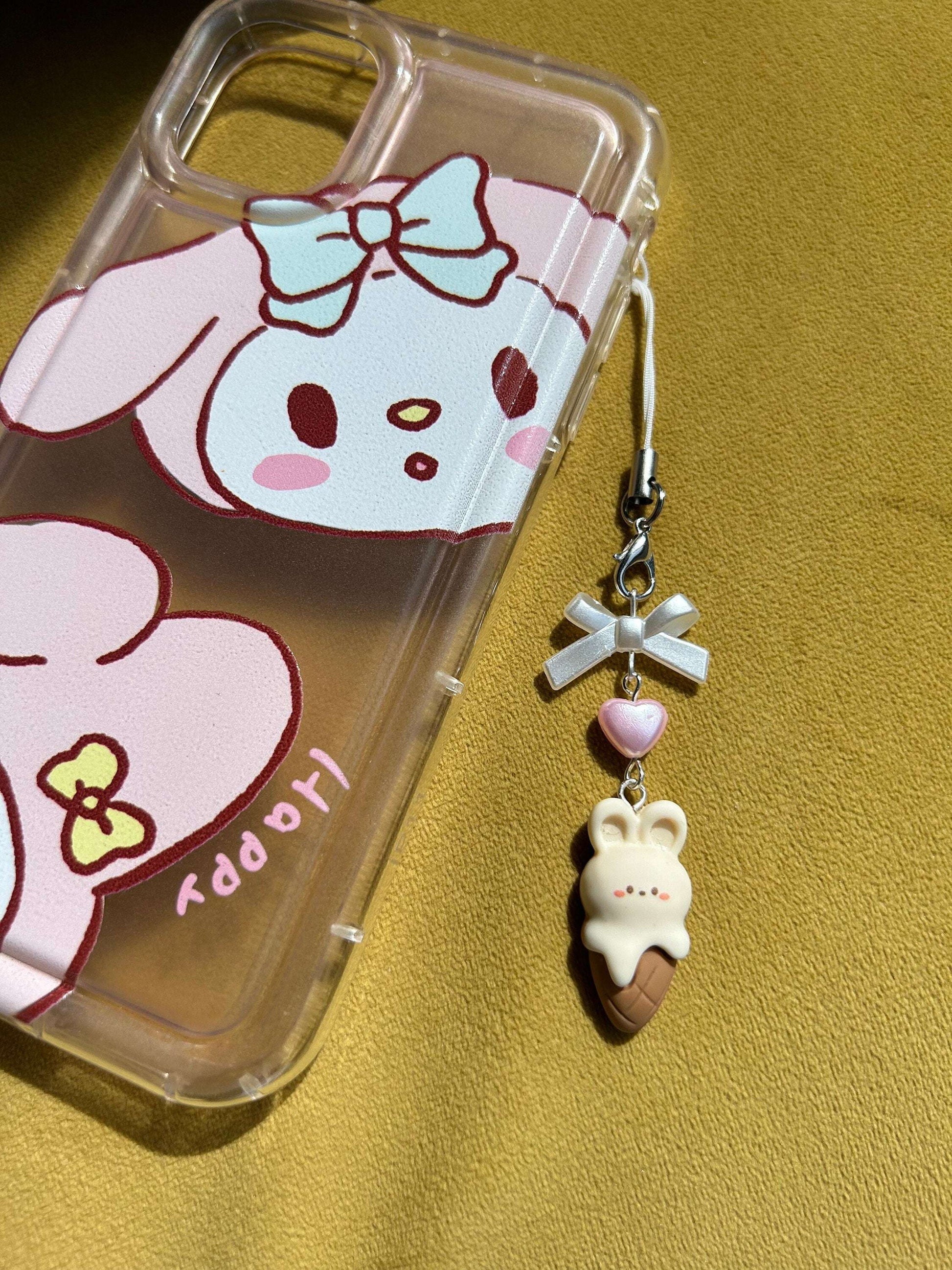 HANDMADE Cute Kawaii Choco Bunny and Bear Ice Cream Phone Charms