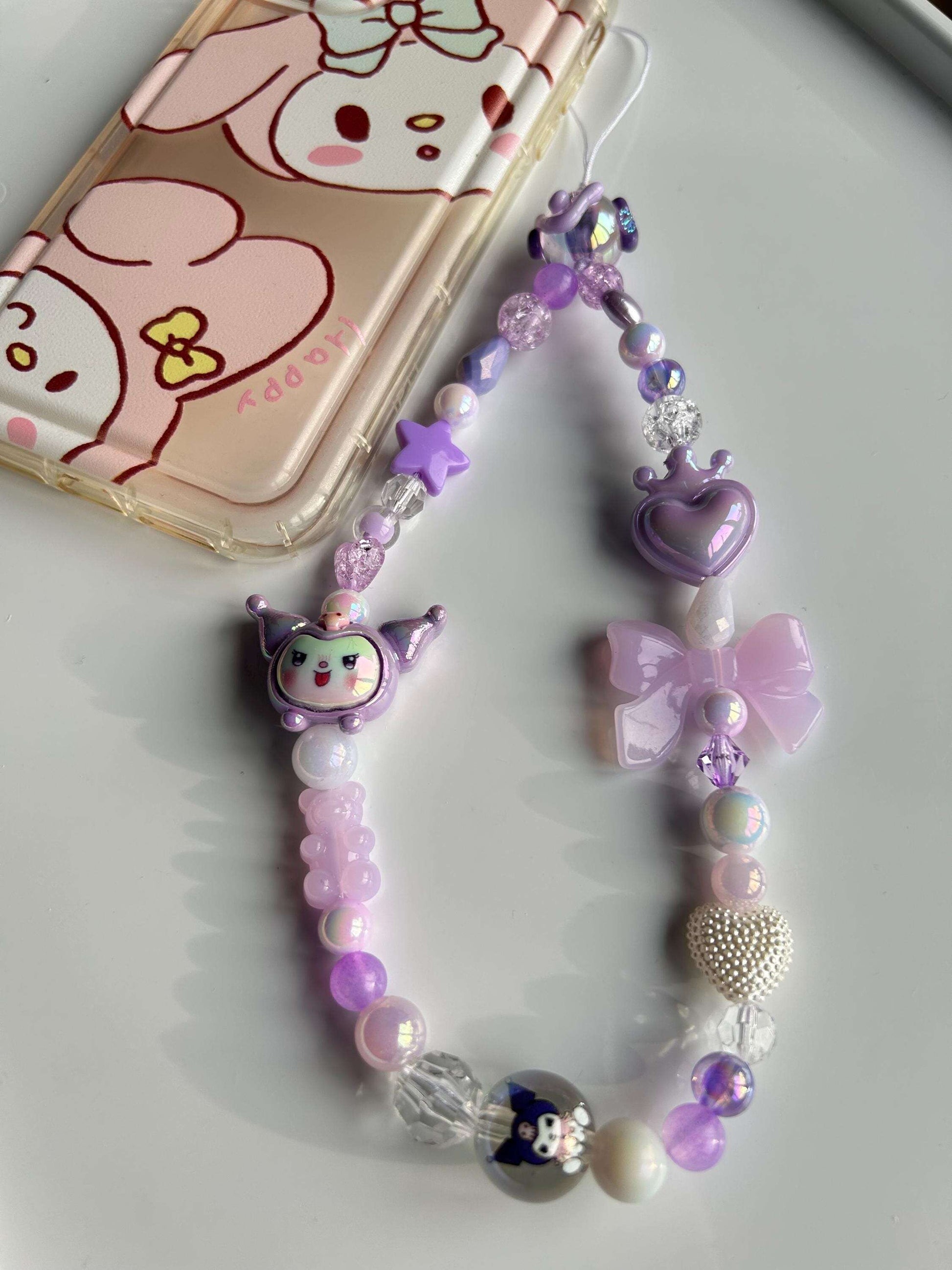 HANDMADE Cute Sanrio Inspired Queen of Hearts Phone Charms Kuromi