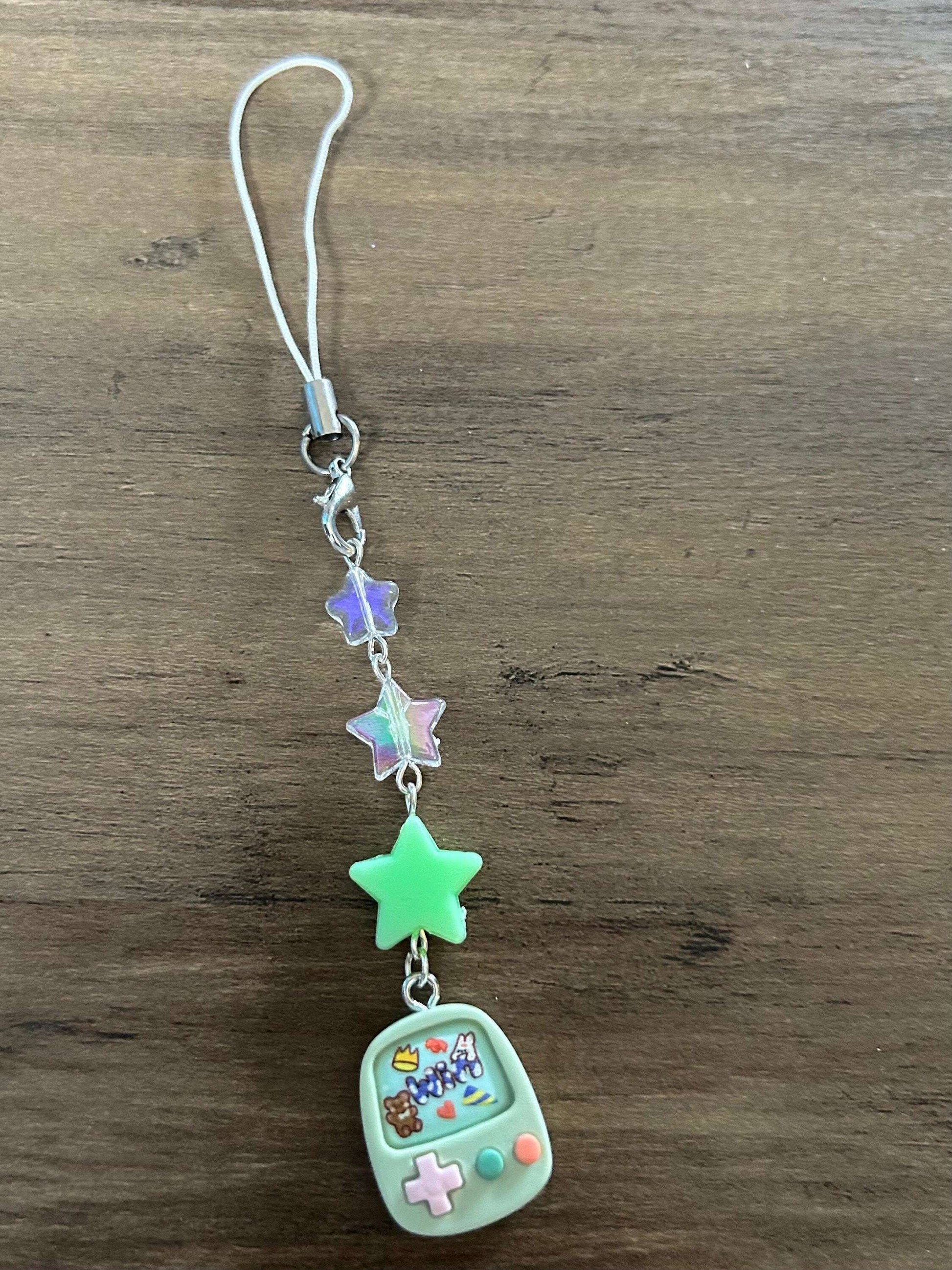 HANDMADE Cute Retro Games Console Phone Charms Green