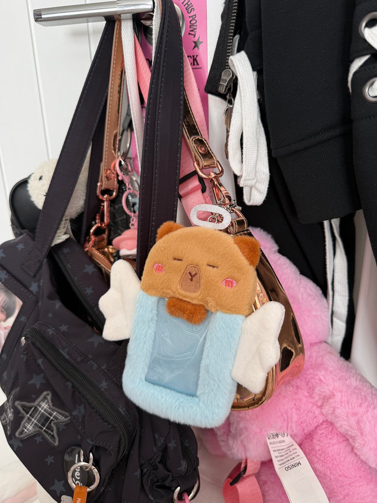 Cute Plush K-Pop Photocard Holder Bag Charm – Star Clasp