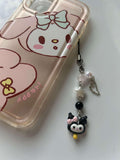 HANDMADE Cute Sanrio Themed Kuromi Phone Charm - Beadsbylillixx