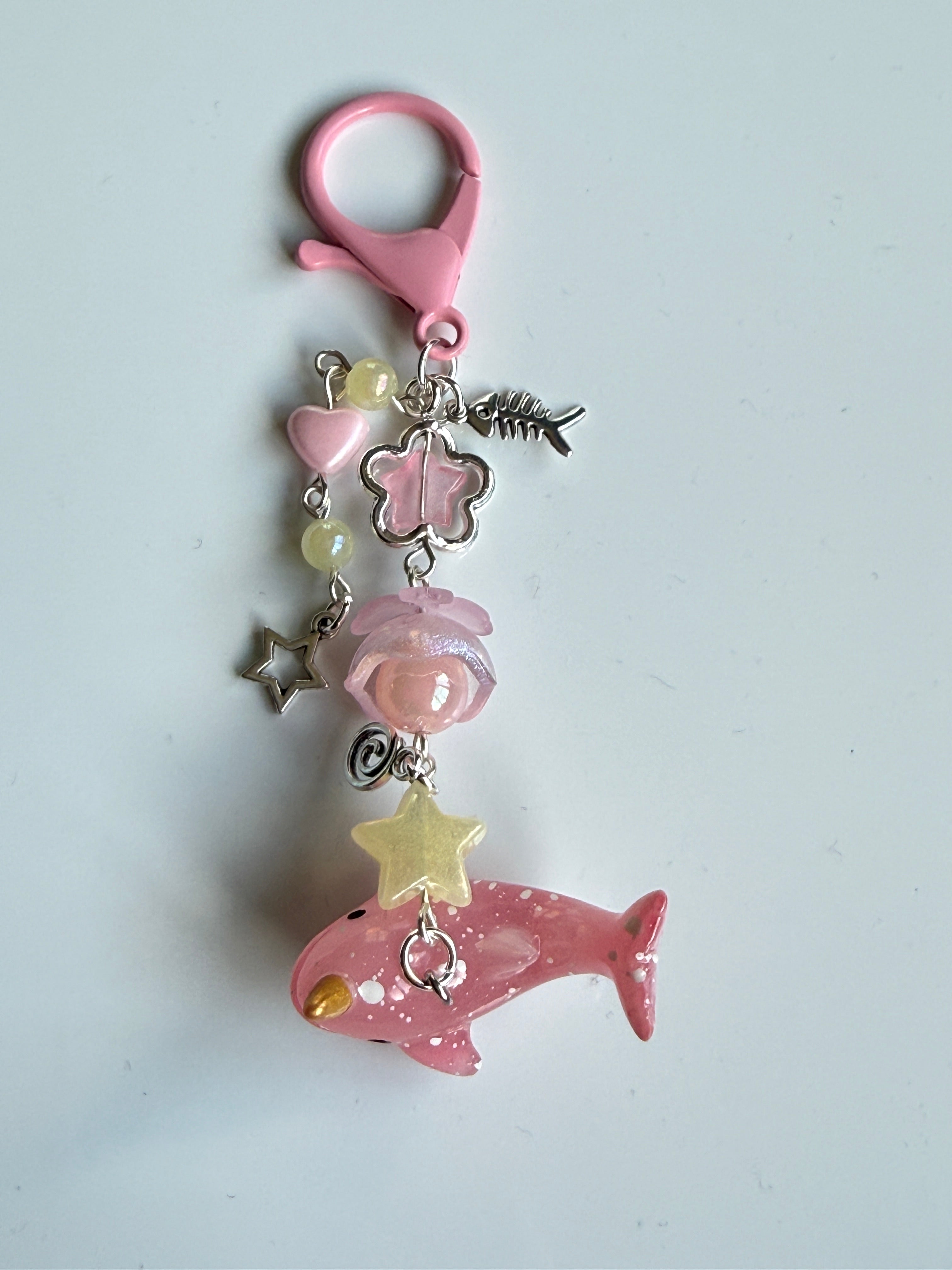 Ocean Friends Kawaii Keychain Collection – Pastel Sea Creature Bag Charms, Handmade Cute Whale, Narwhal Keychains