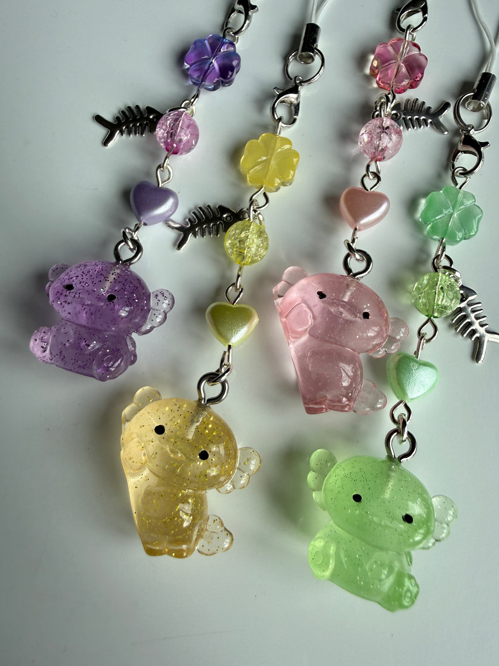 Handmade Glow-in-the-Dark Axolotl Phone Charm | Oceancore Collection