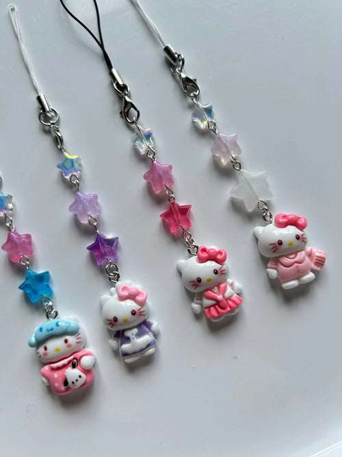 HANDMADE Cute Hello Kitty Inspired Phone Charms - Beadsbylillixx