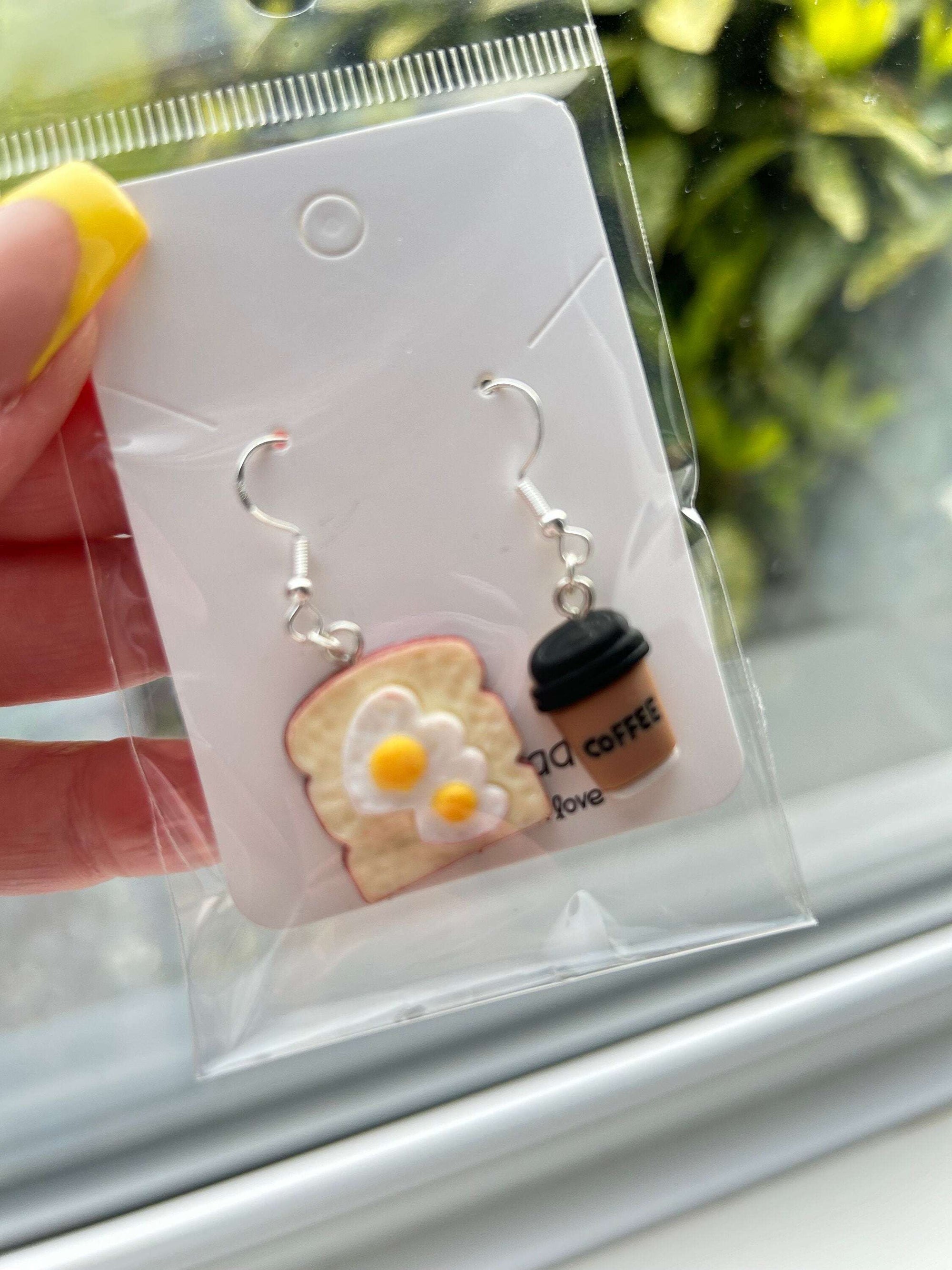 Handmade Cute Kawaii Food and Drink Sterling Silver Earrings
