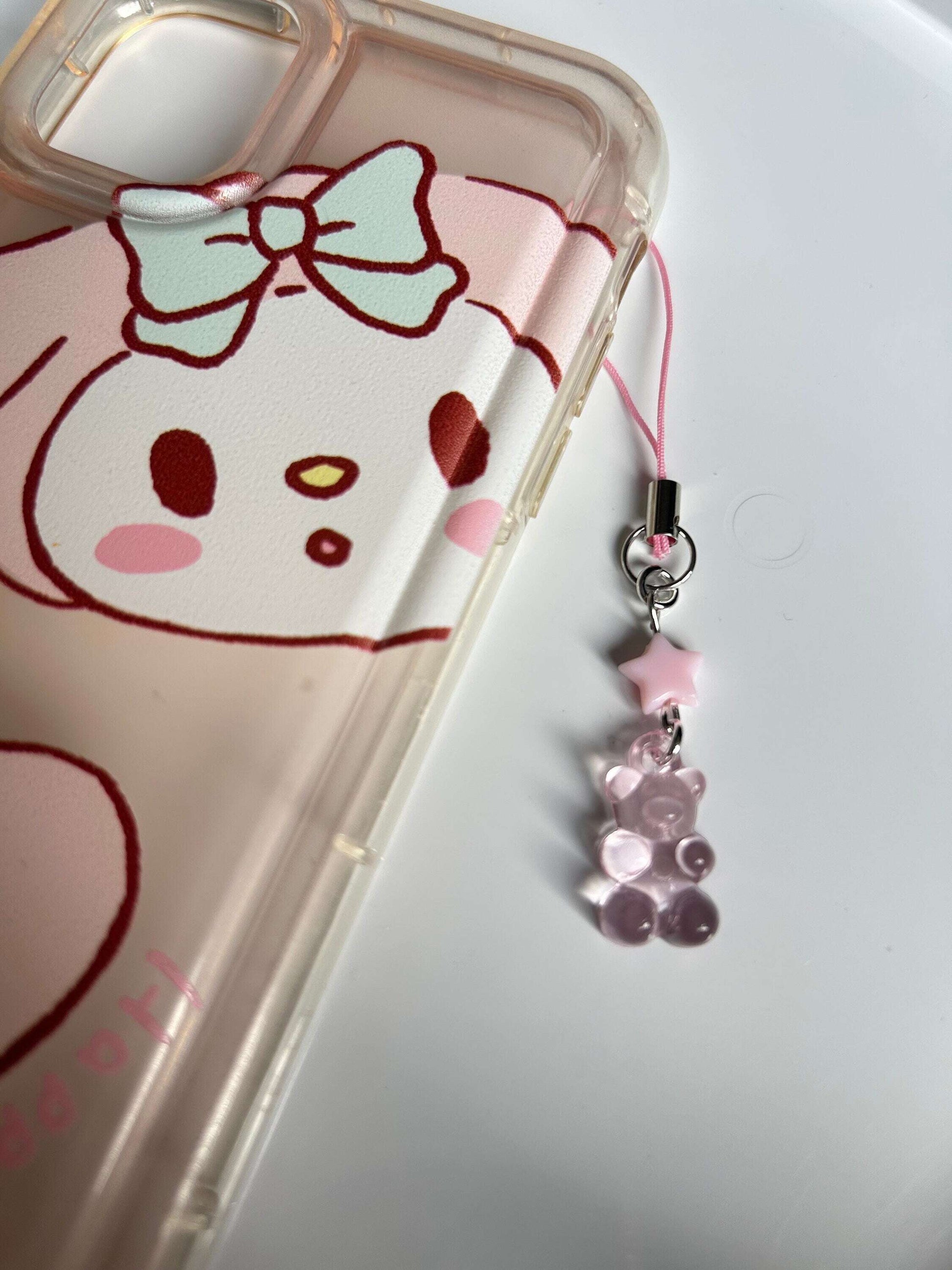 HANDMADE Kawaii Cute Gummy Bear Phone Charms Light Pink