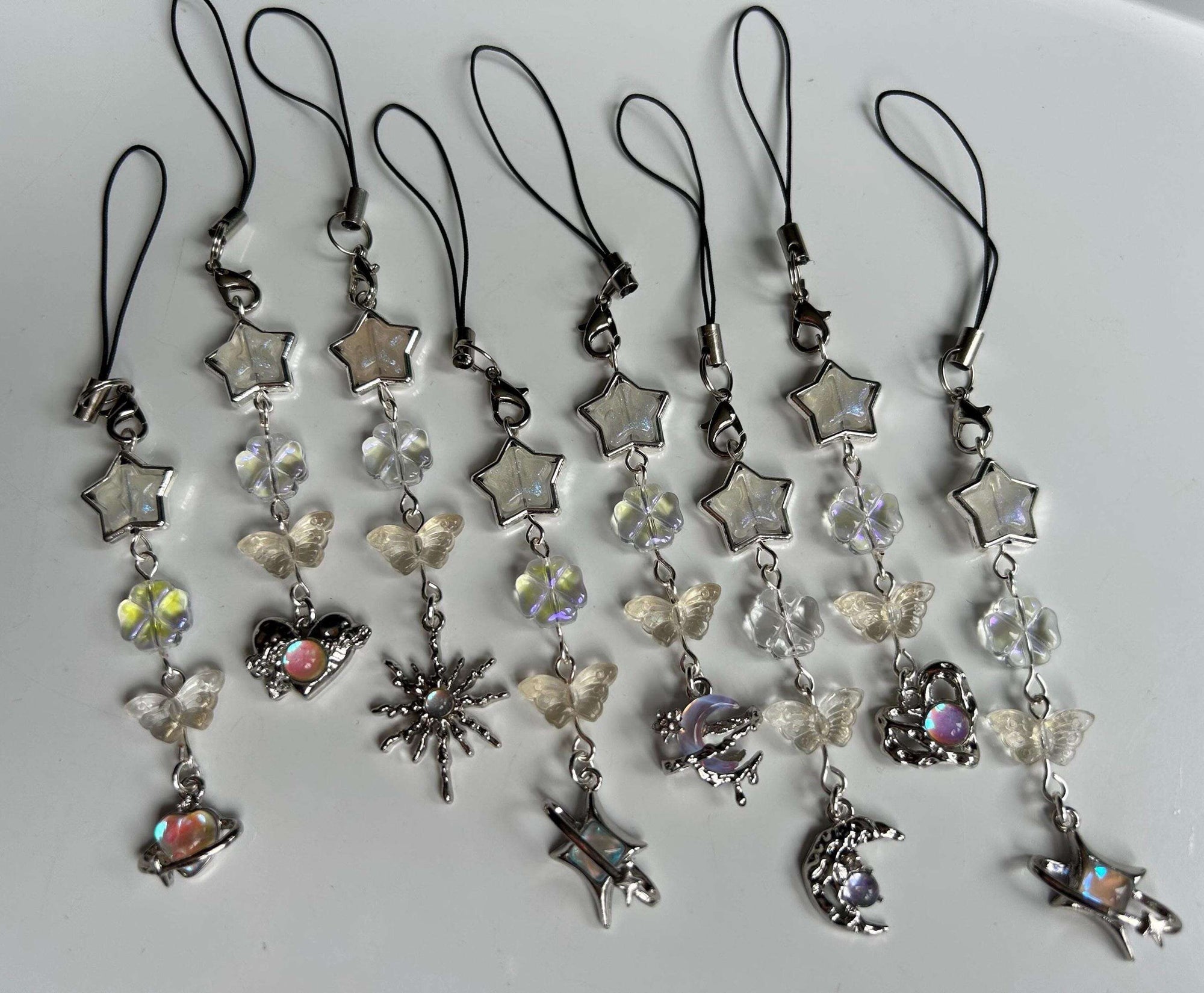 HANDMADE Cute Whimsical Iridescent Phone Charms
