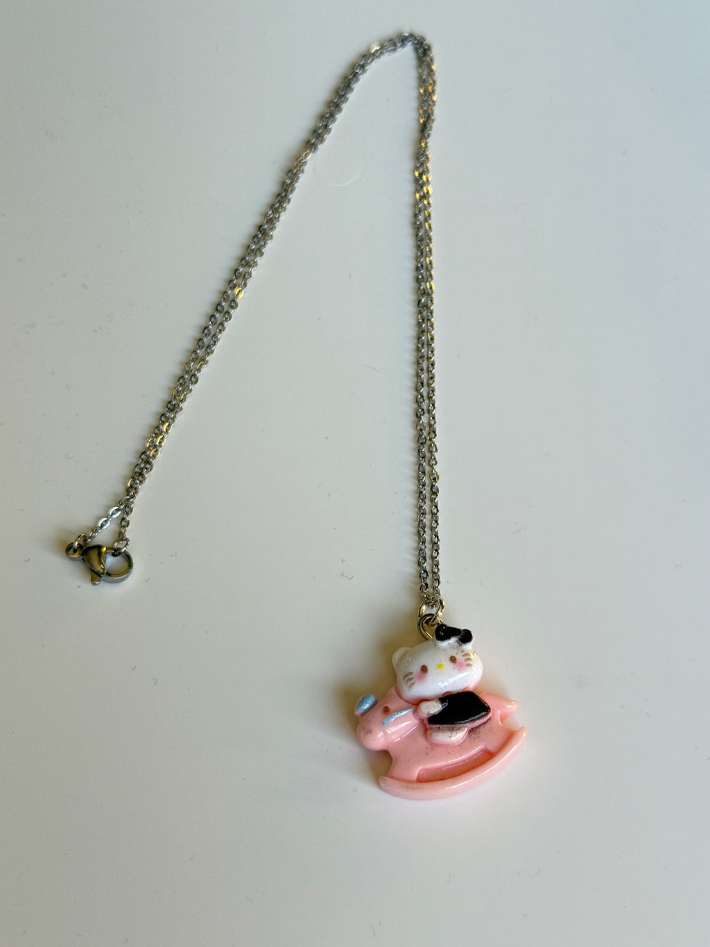 Hello Kitty Inspired Necklaces, Stainless Steel Snake Chain 17.7” | Kawaii Y2K Pendant Necklace