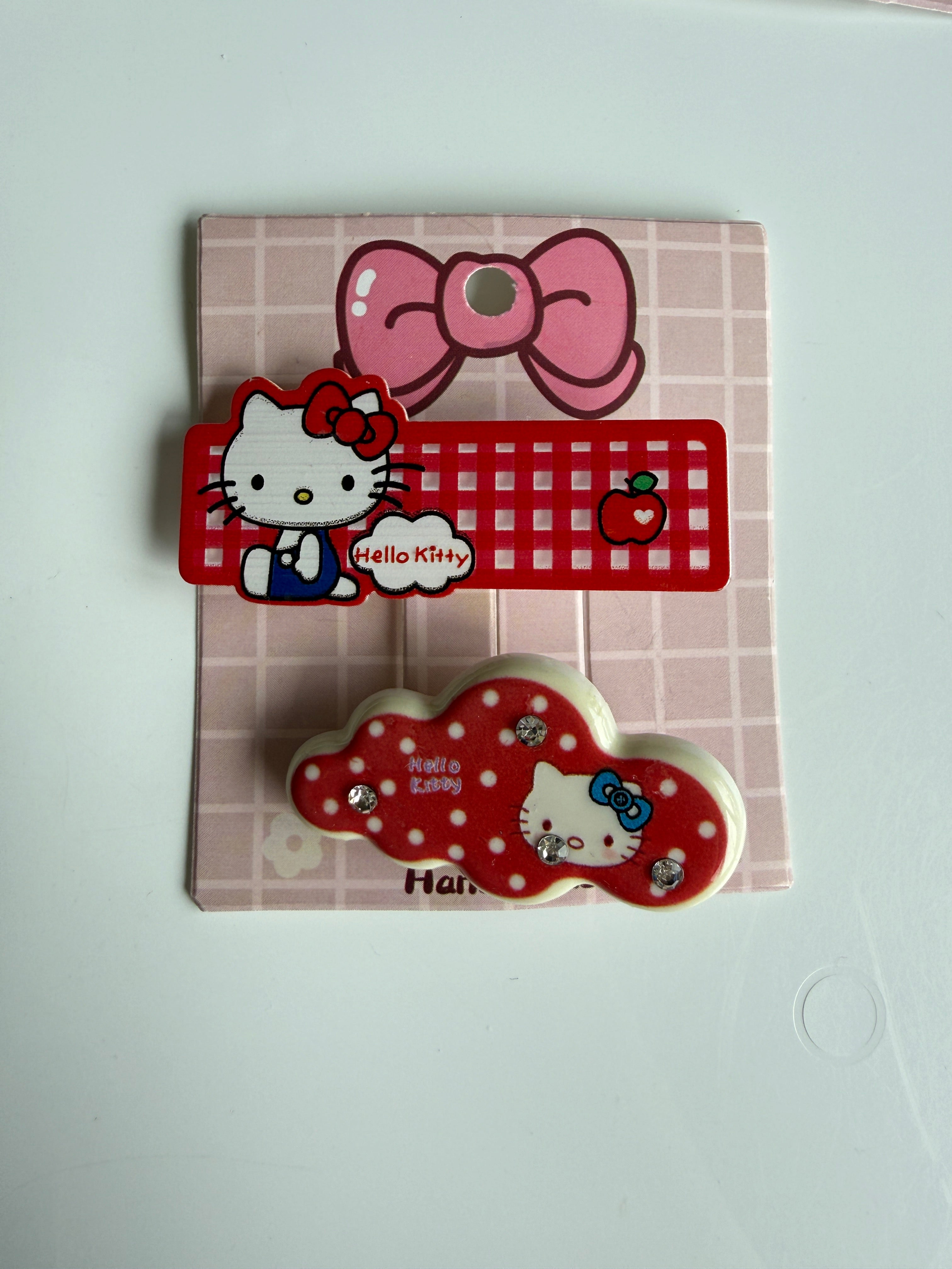 Super Cute Handmade Kawaii HK Hair Clips. kitty hair slides