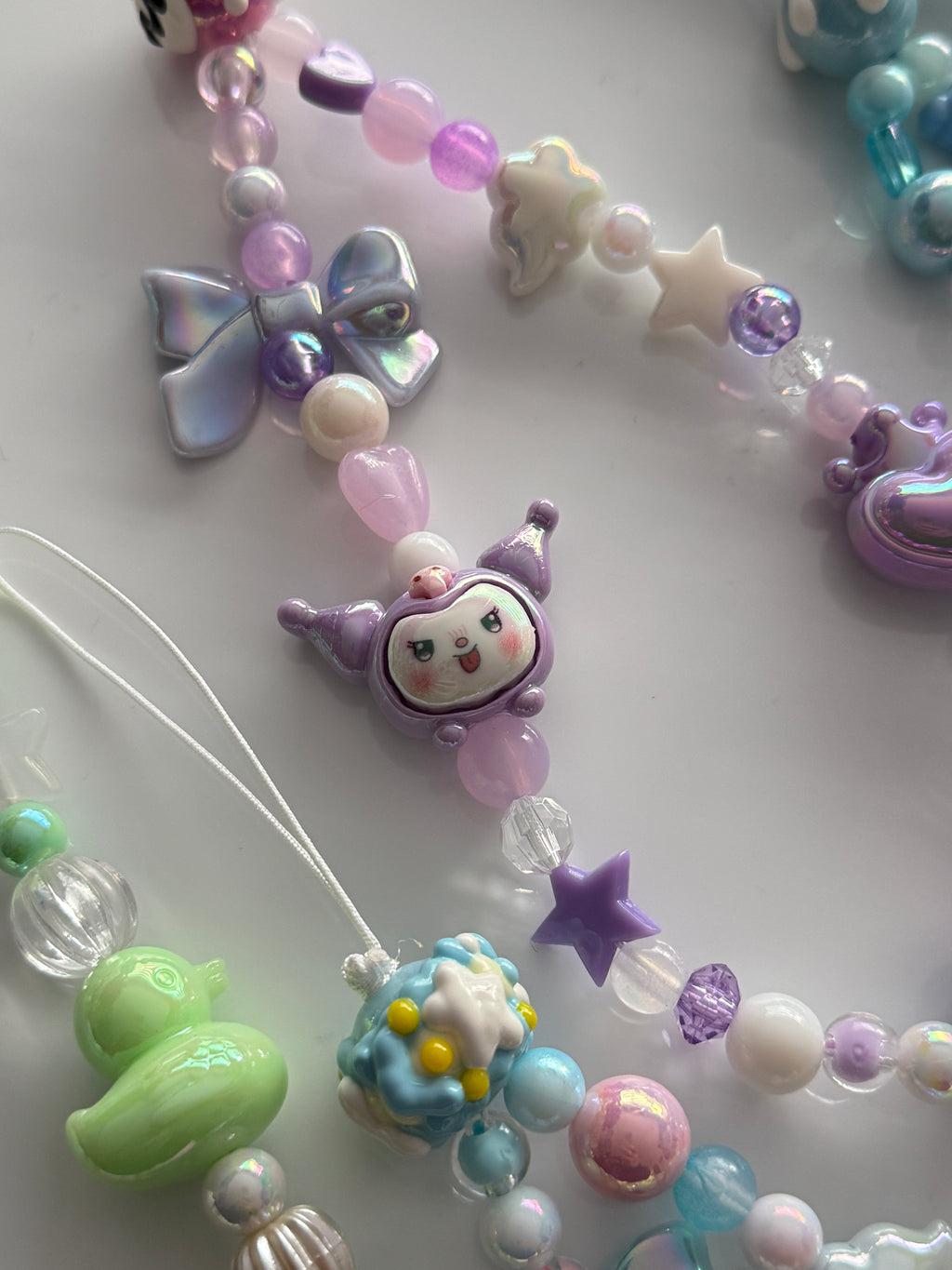 Kawaii Phone Charm | Pastel Queen of Hearts Beaded Strap | Cute Sanrio Inspired Y2K Mobile Accessory