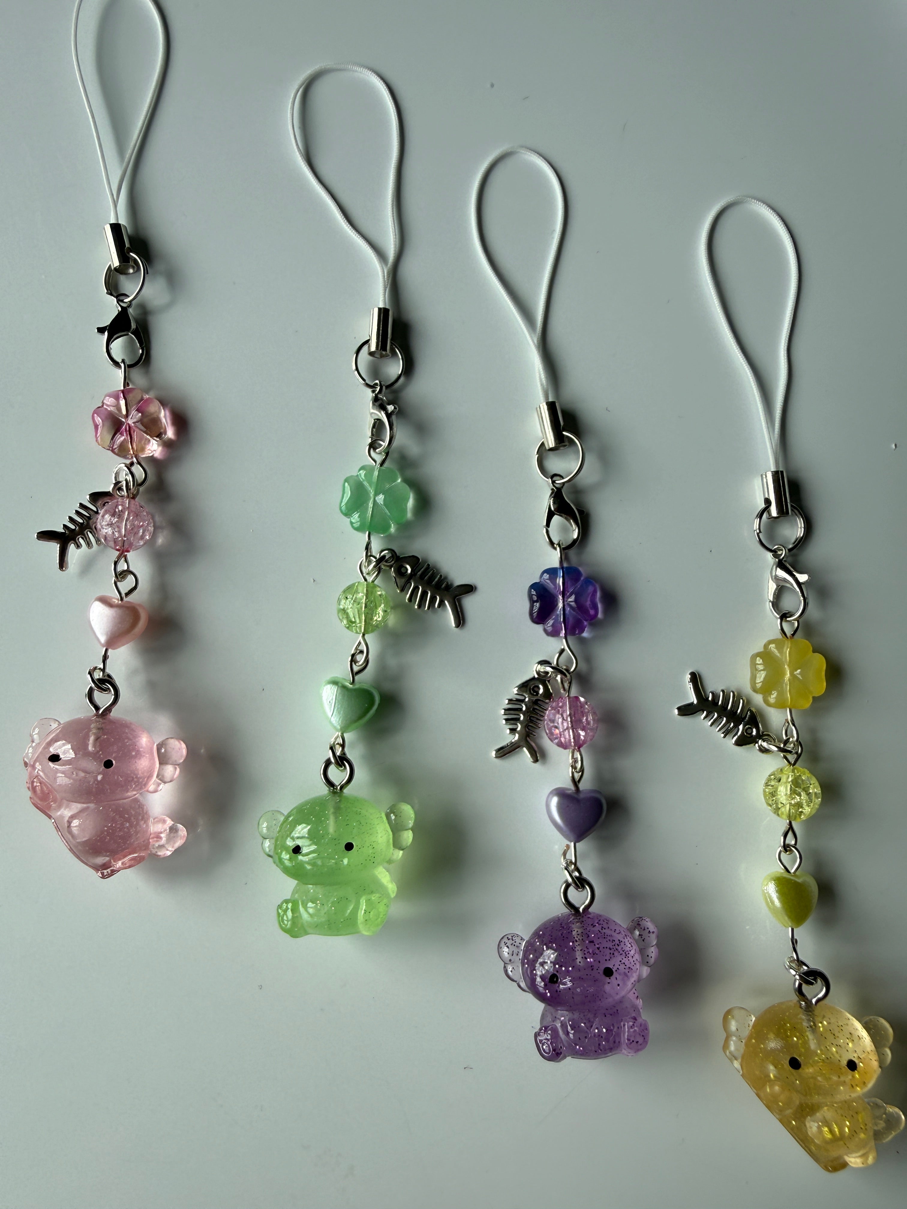 Handmade Glow-in-the-Dark Axolotl Phone Charm | Oceancore Collection