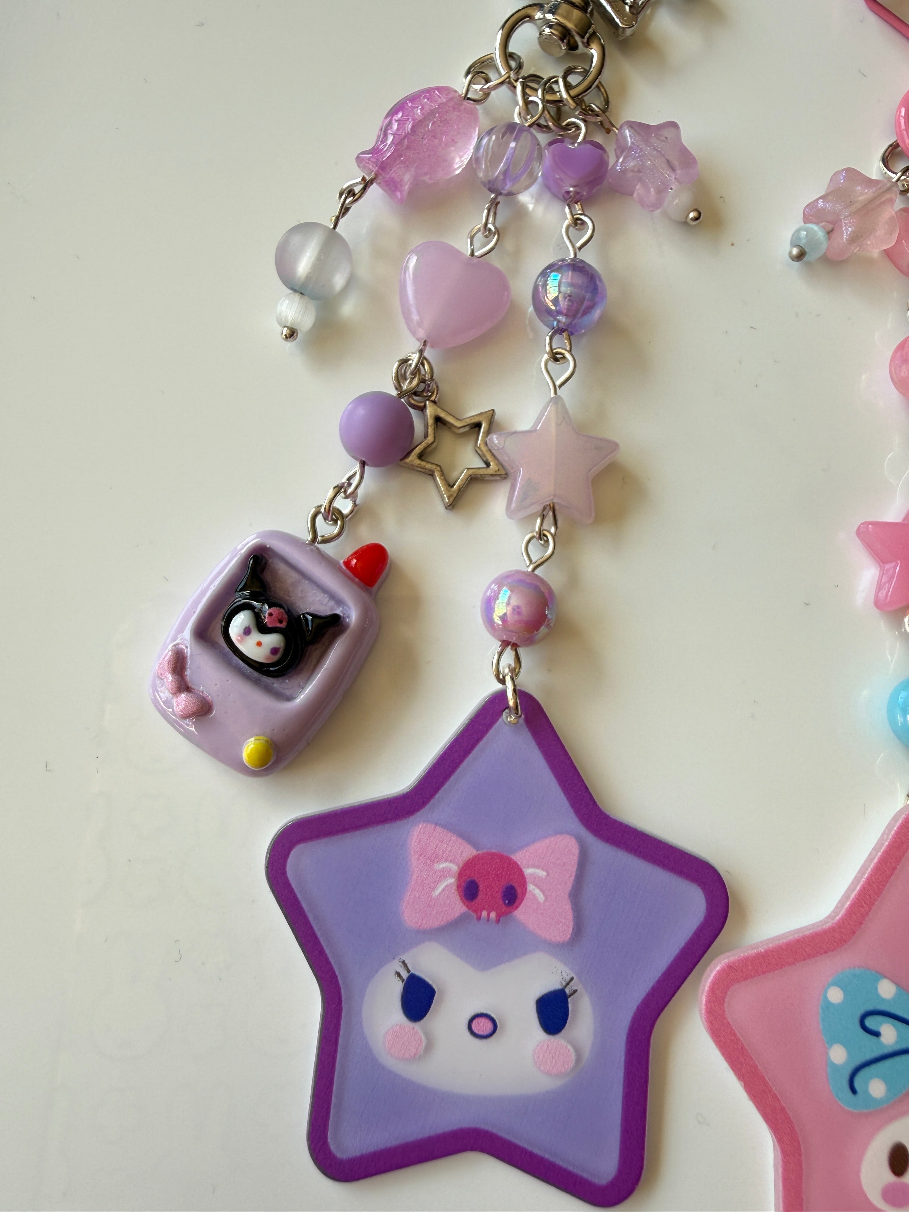 Kawaii Sanrio Style Star Phone Keychain Charm  | Cute Pastel Bag Charm | Handmade Gift