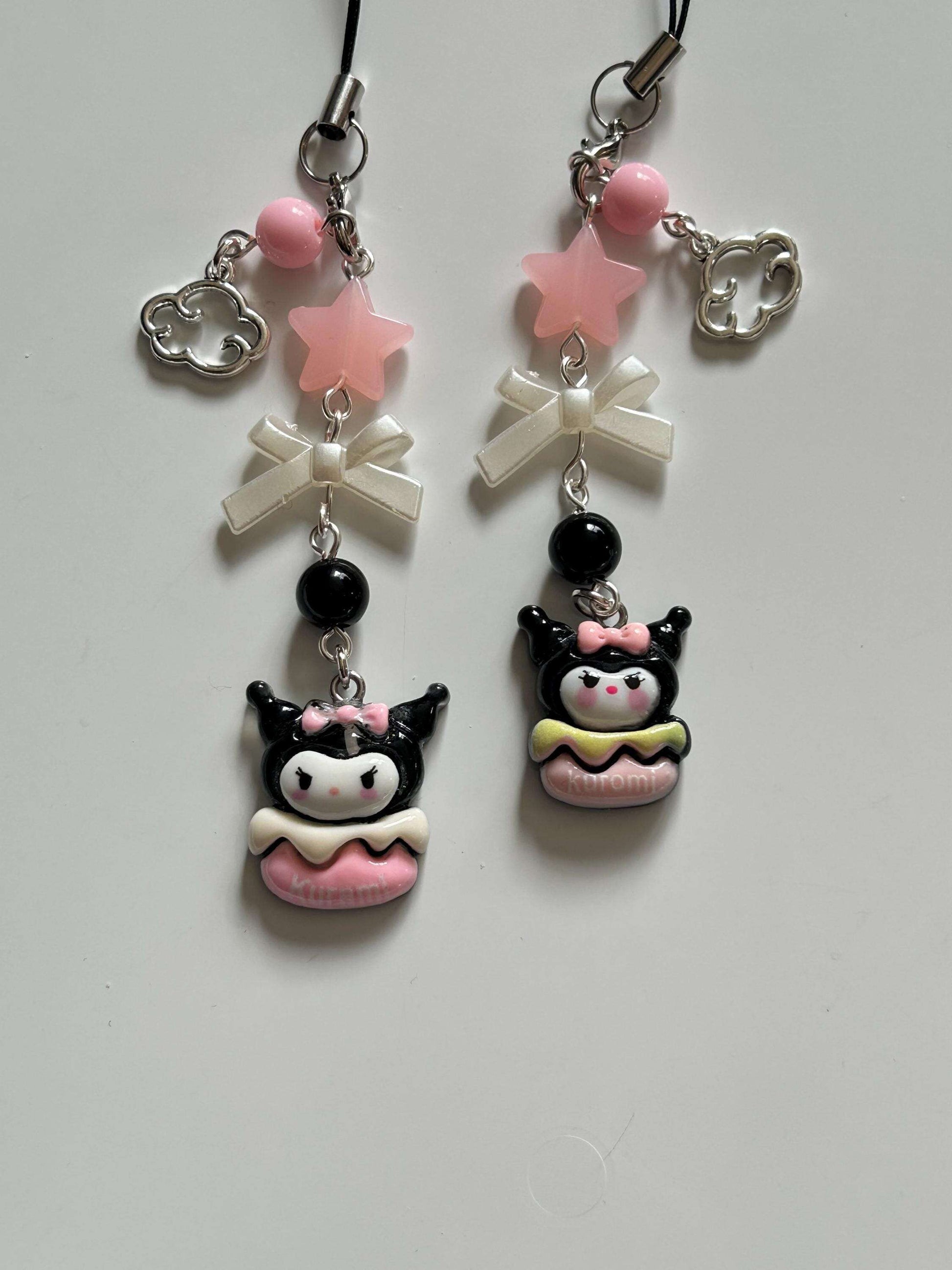 HANDMADE Cute Sanrio Themed Kuromi Jar Phone Charm