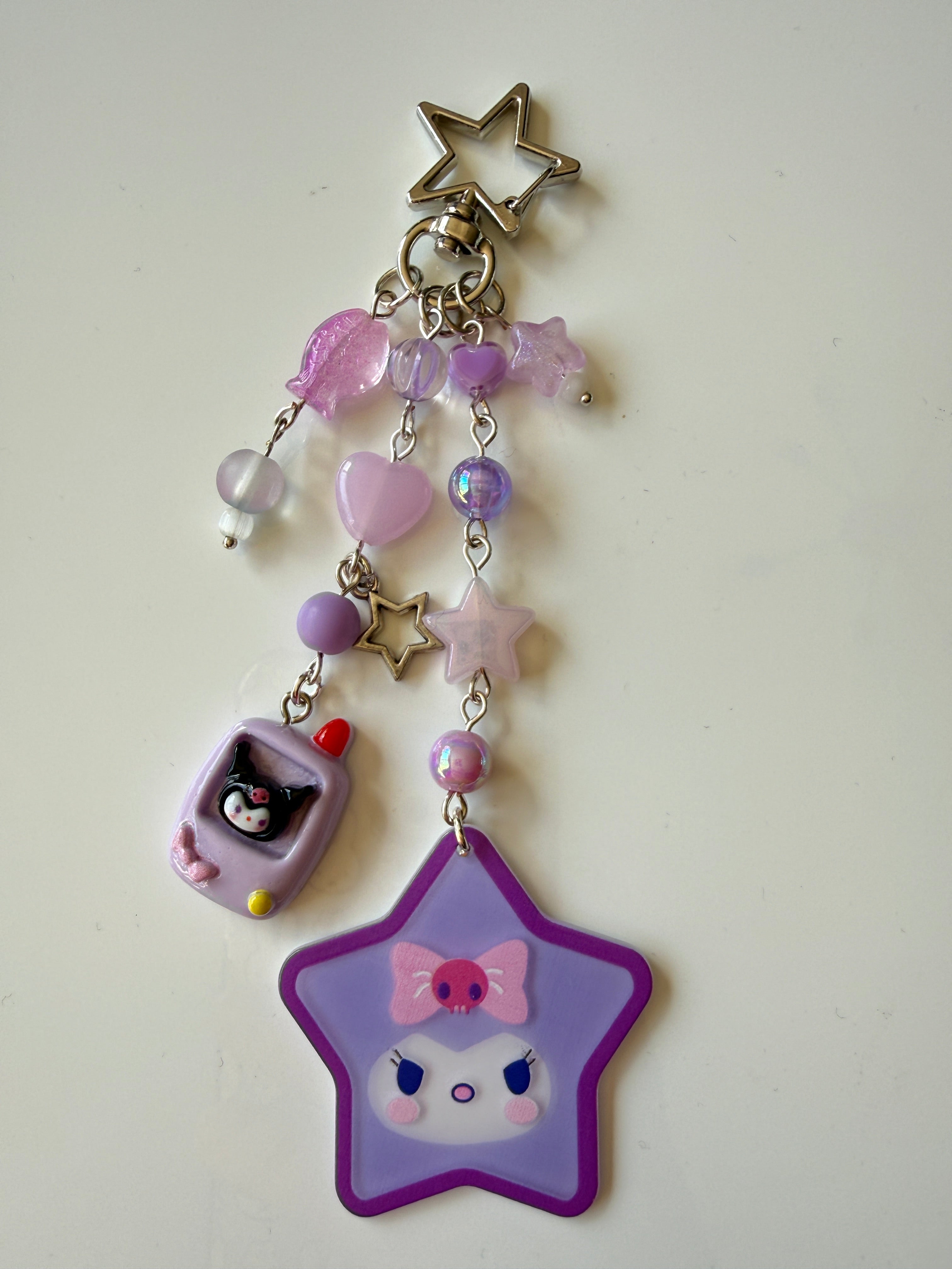 Kawaii Sanrio Style Star Phone Keychain Charm  | Cute Pastel Bag Charm | Handmade Gift