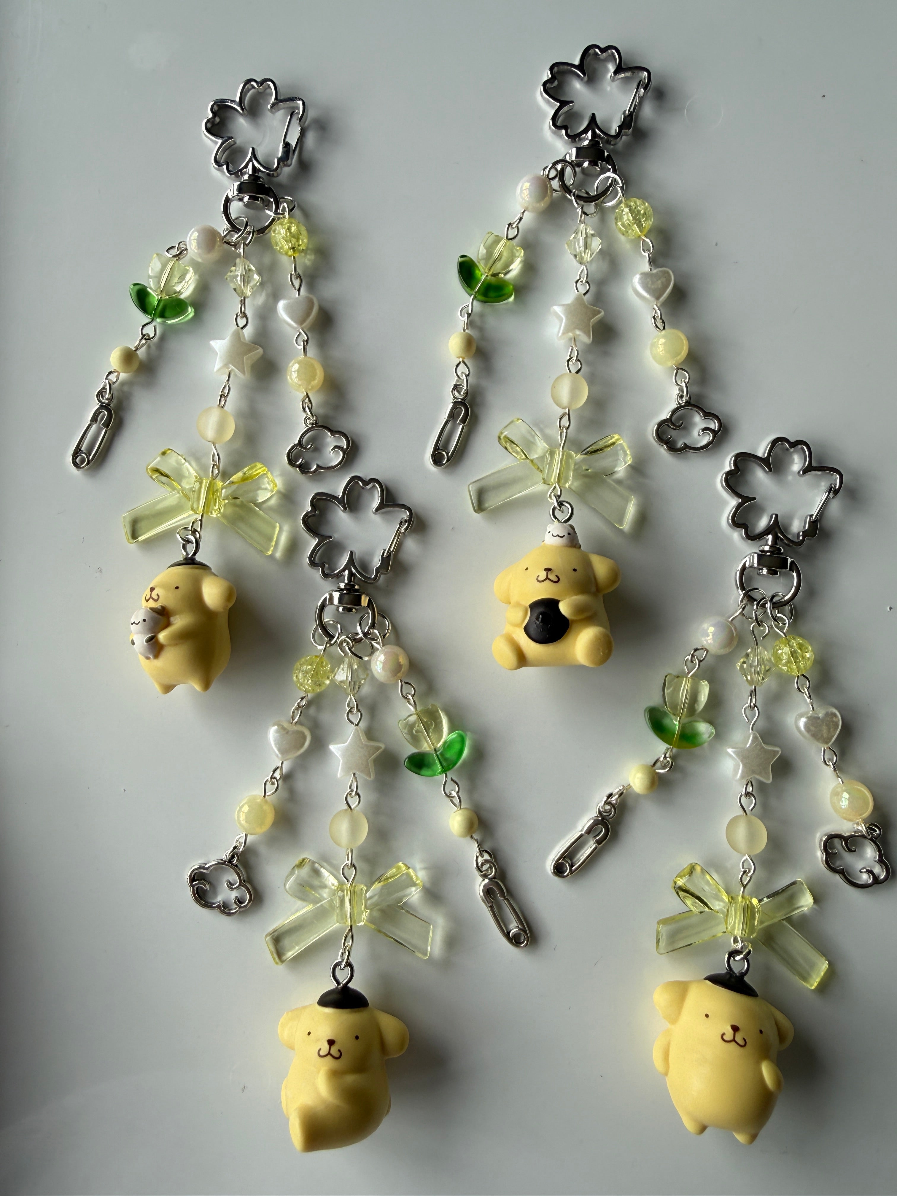 Lemon Clover PomPompurin Pudding Keychain
