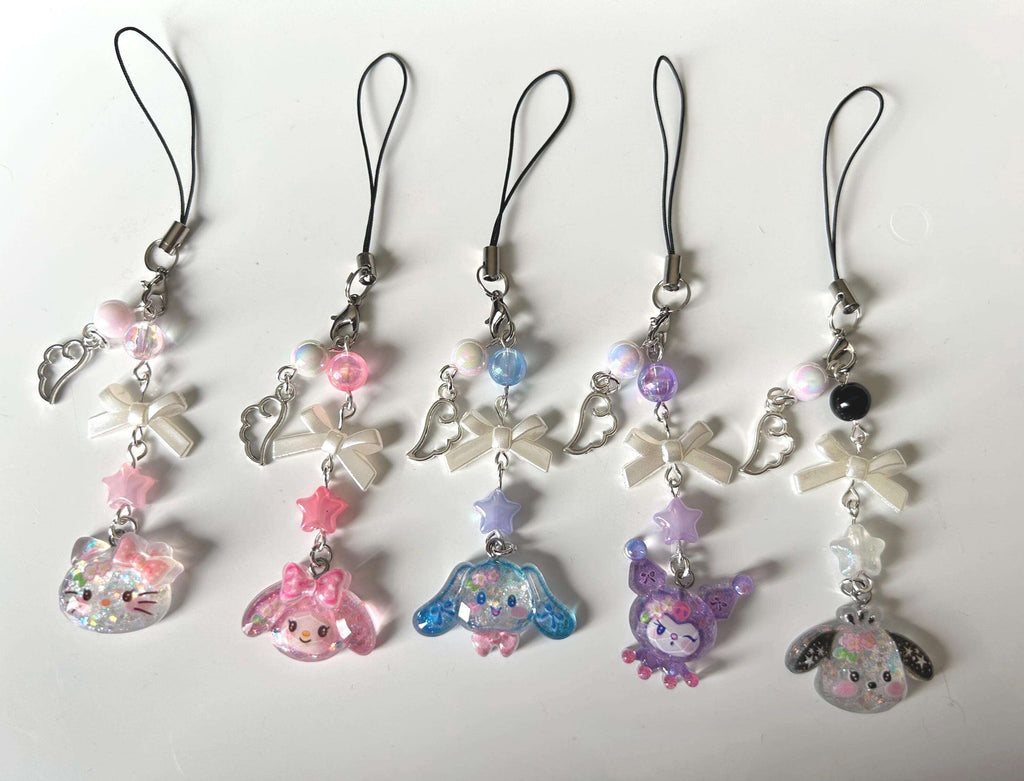 HANDMADE Cute Sanrio Themed Sparkle Phone Charms