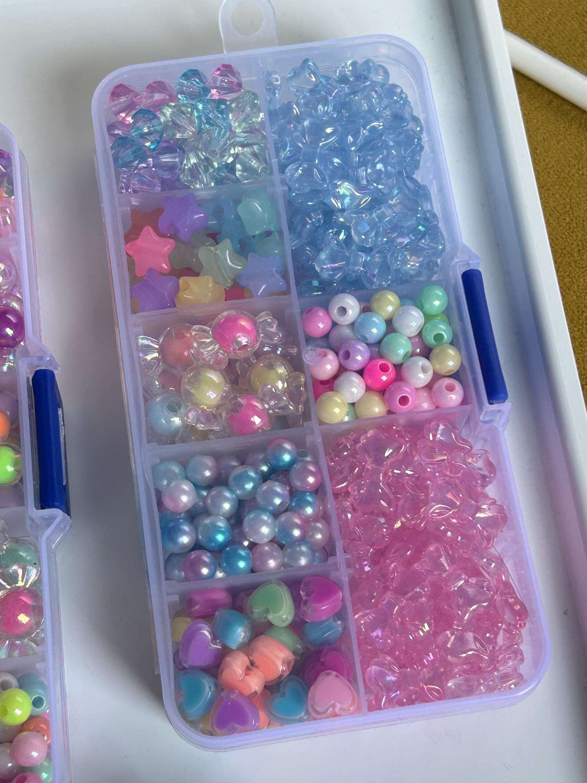 NEW Box of Cuteness Handmade Kawaii Bead Kit Pink Blue Bows